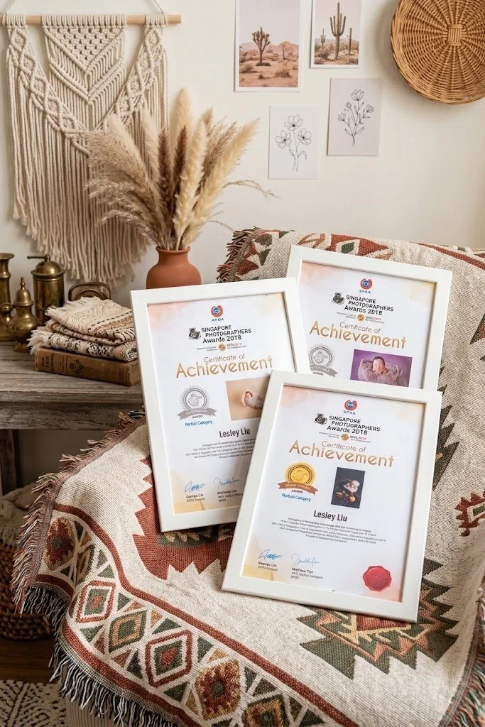 Golden Image Award certificate, Singapore Photographers Awards 2018, awarded to Lesley Liu