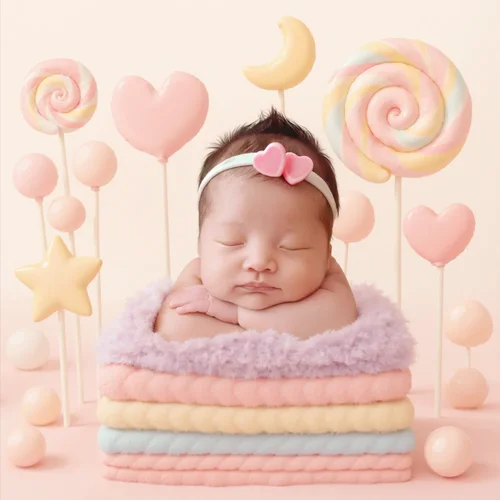 Creative newborn digital composition