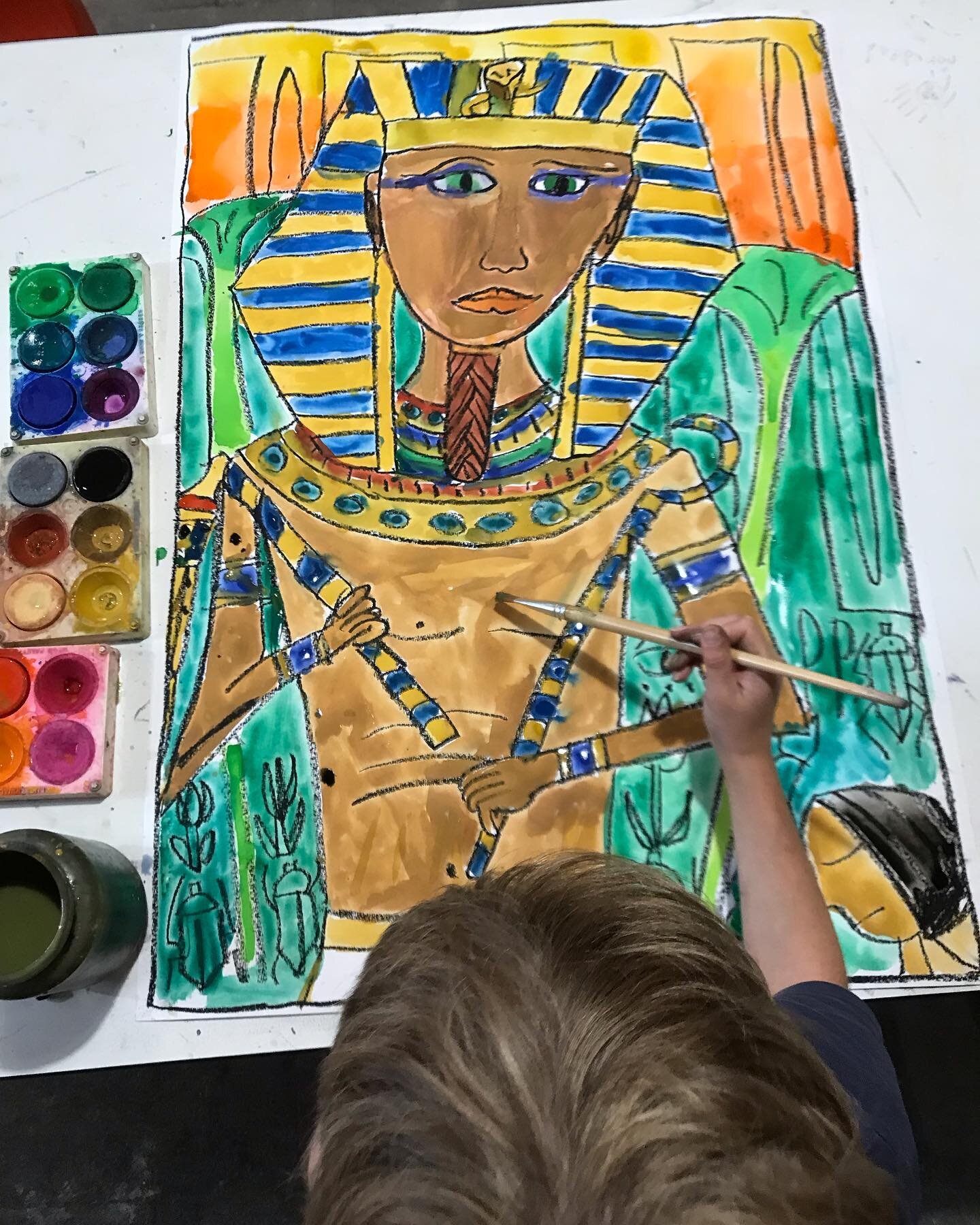 Egyptian Pharaoh, Intermediate Class.
#ruthtuckartschool #egypt #pharaoh #watercolour #watercolor #holidayclass