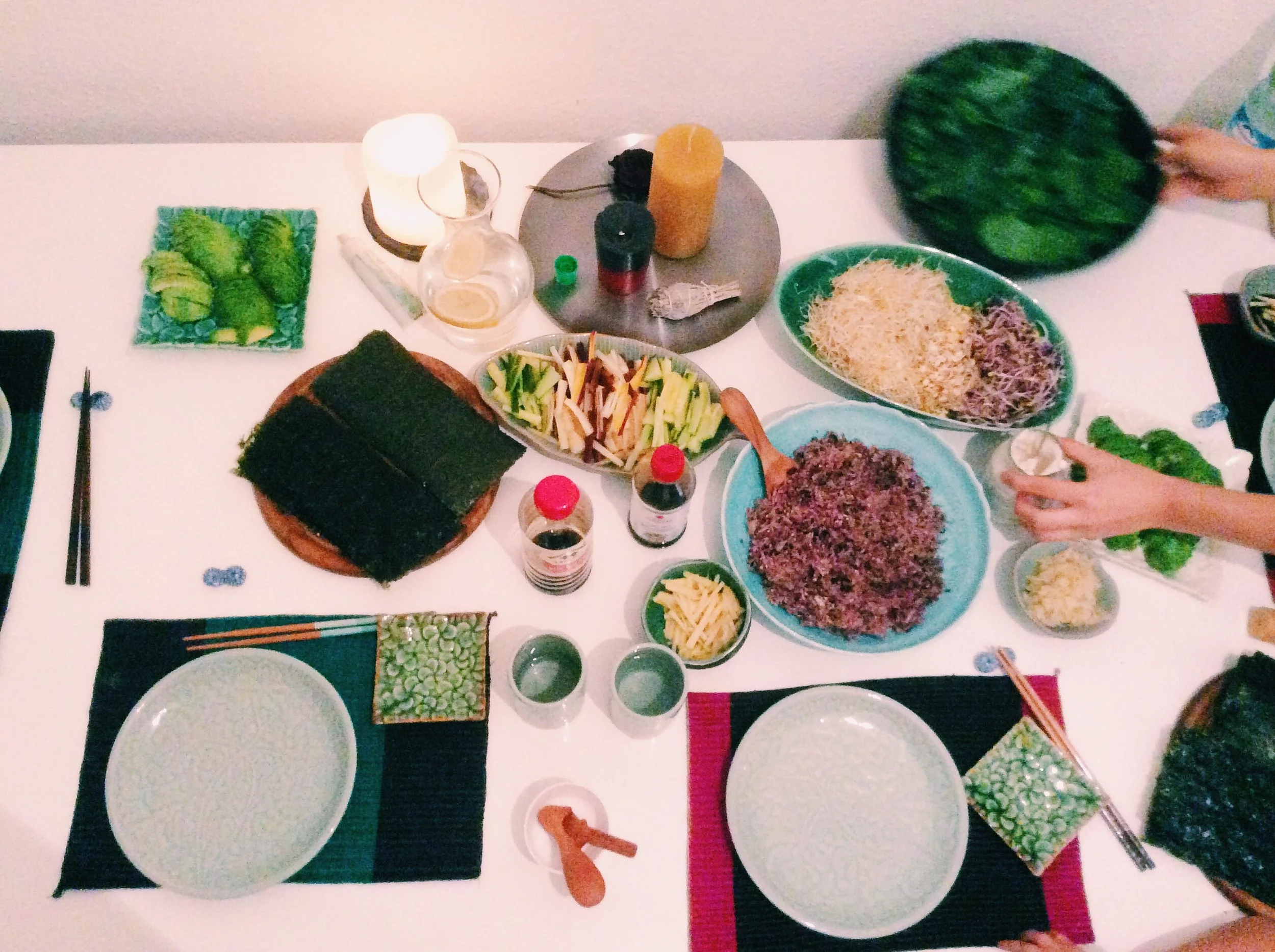 まゆちゃん宅にてVegan Temaki Sushi party!