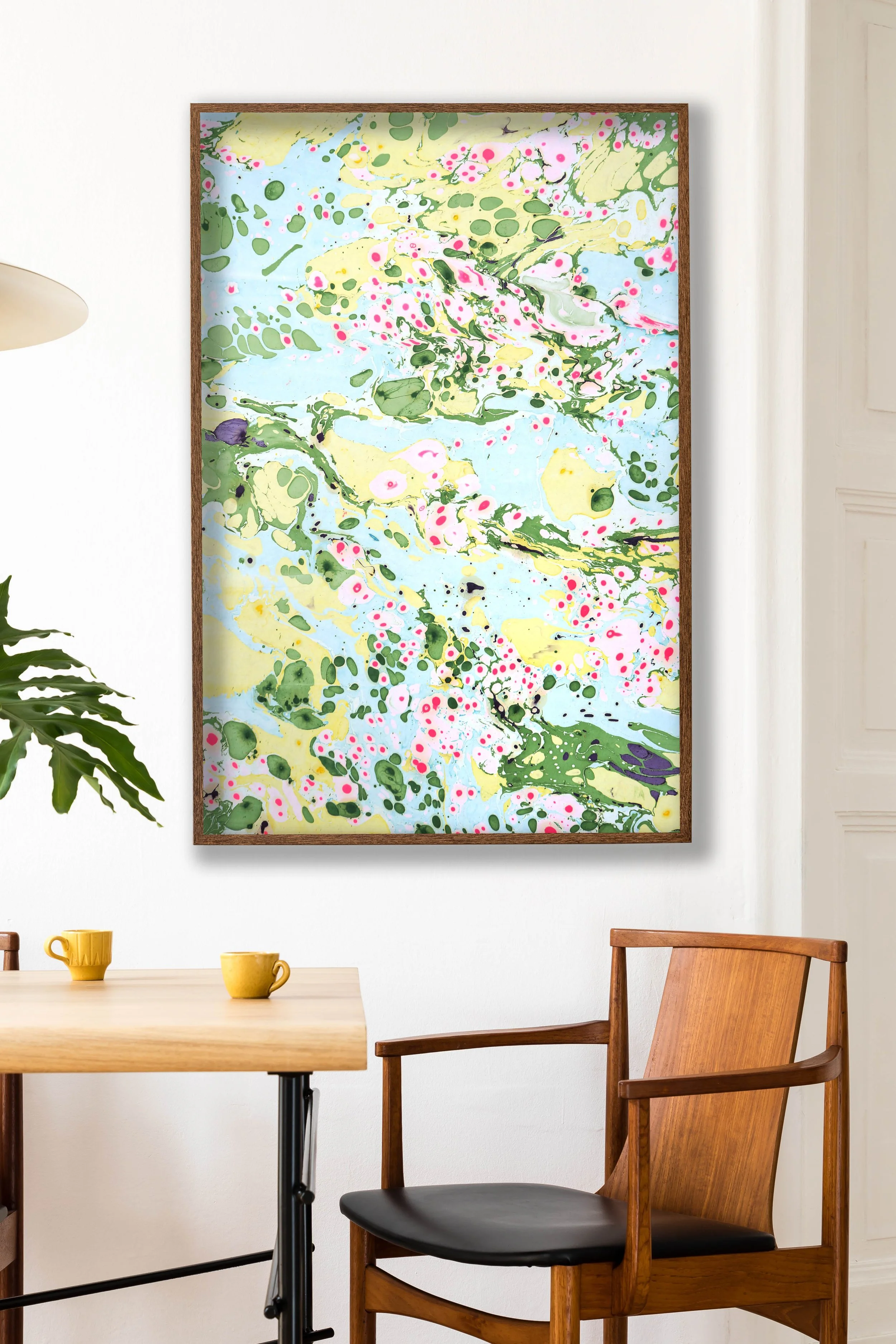 One-off Marble wallpaper print 'lily pond'