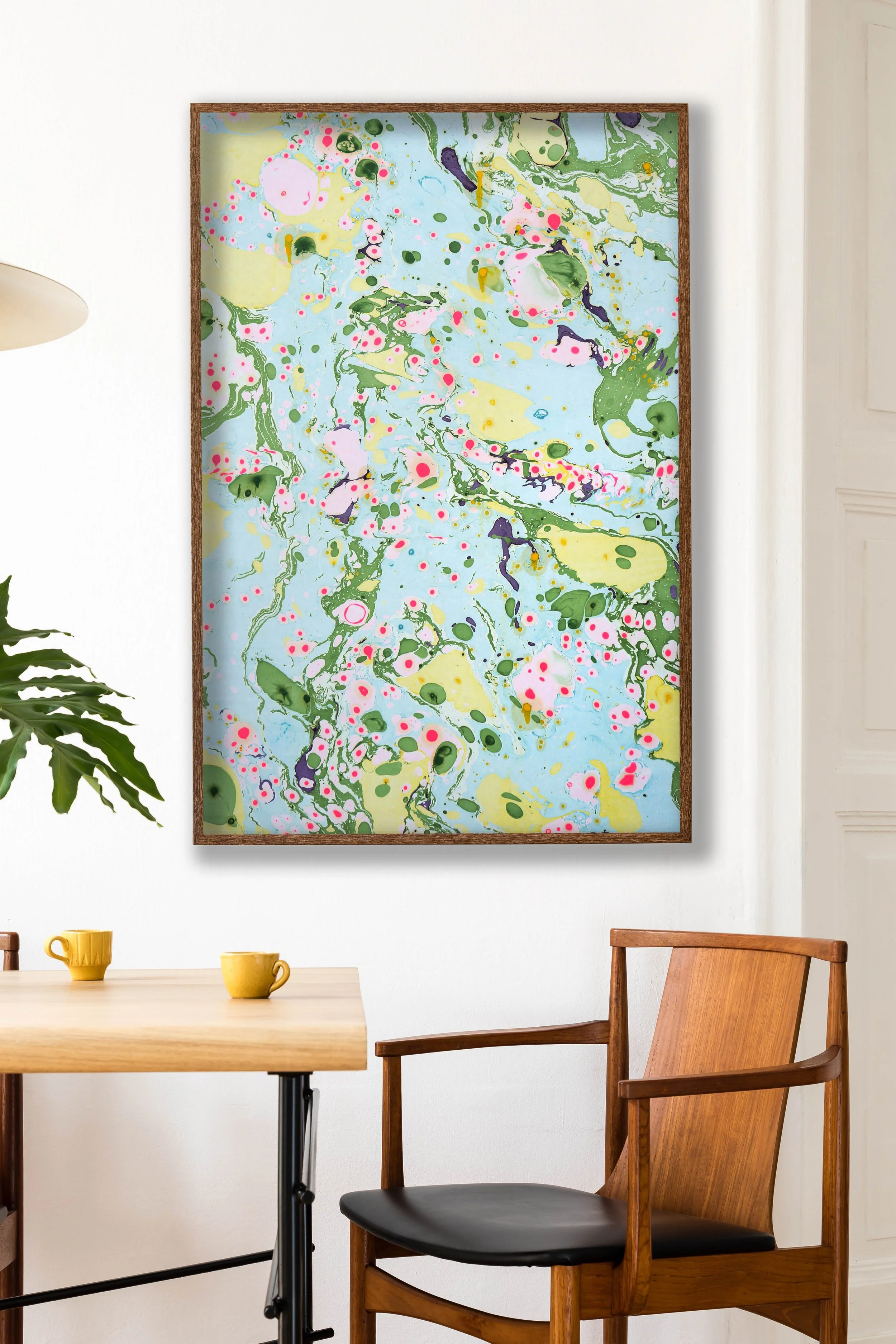 One-off Marble wallpaper print 'lily pond'