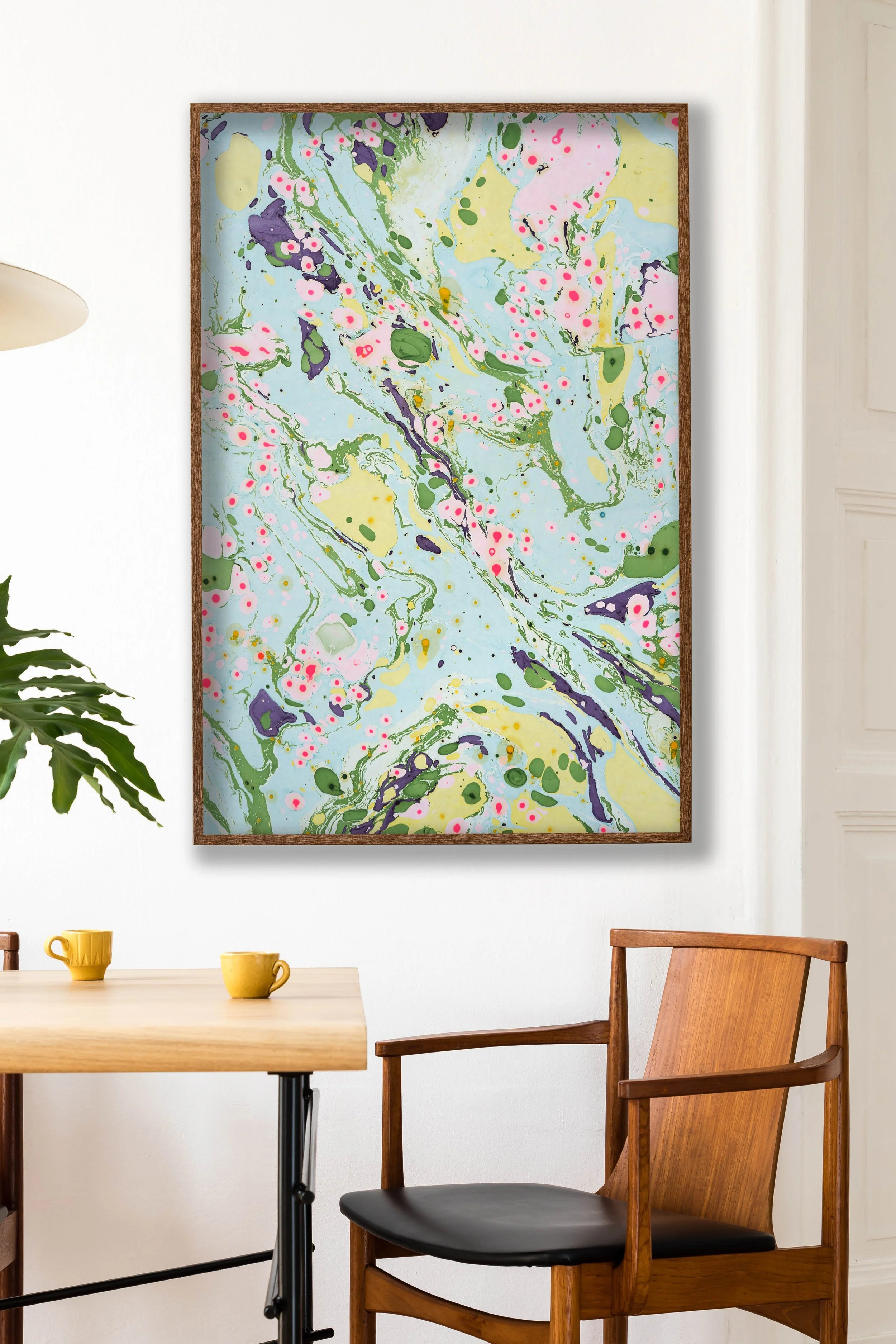 One-off Marble wallpaper print 'lily pond'