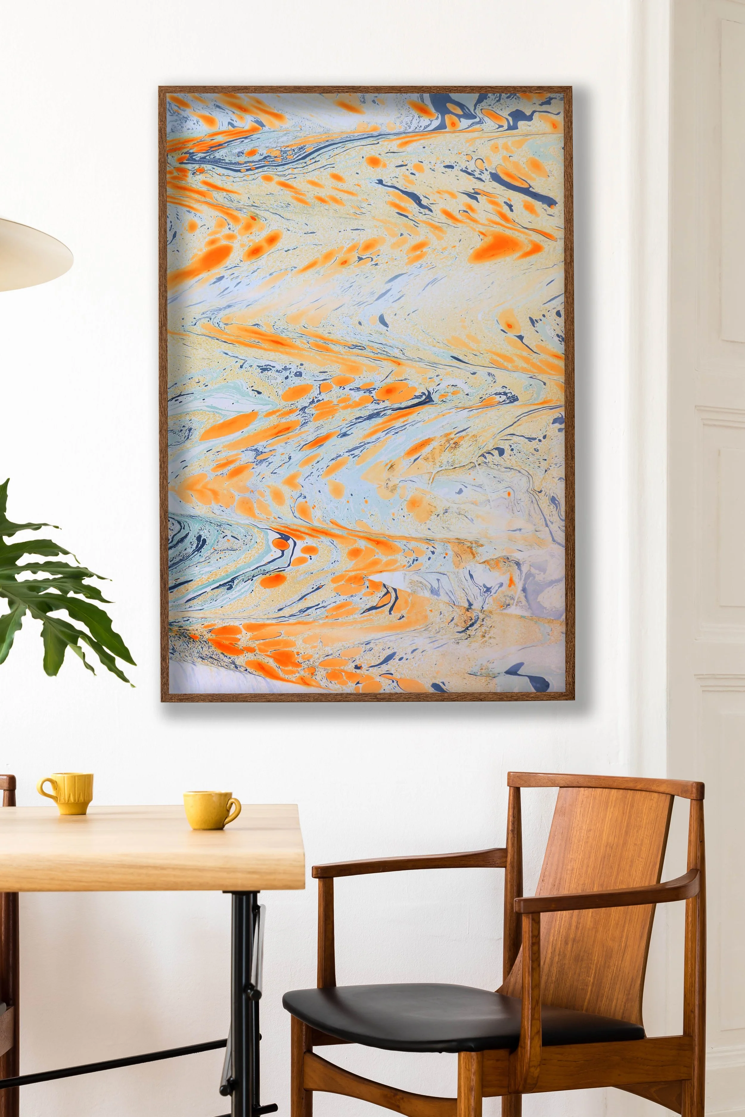 One-off Marble wallpaper print 'neon seascape'