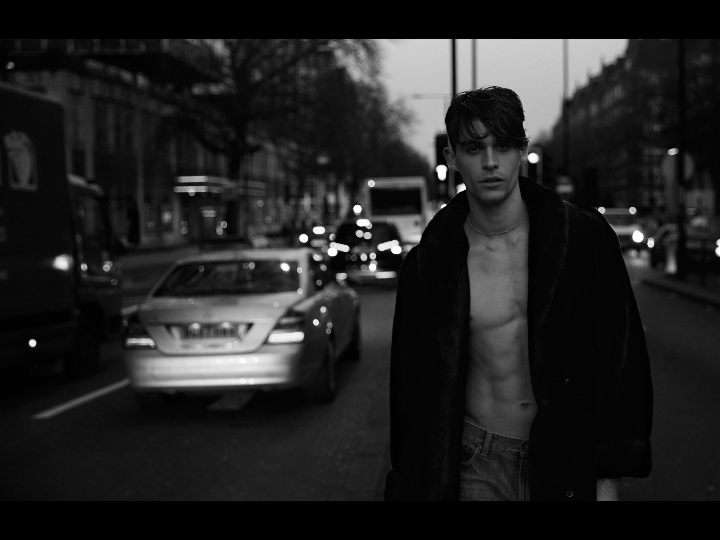 Faux fur coat: Rokit , Necklace: Maison Martin Margiela @ oki-ni.com , Jeans: Uniqlo