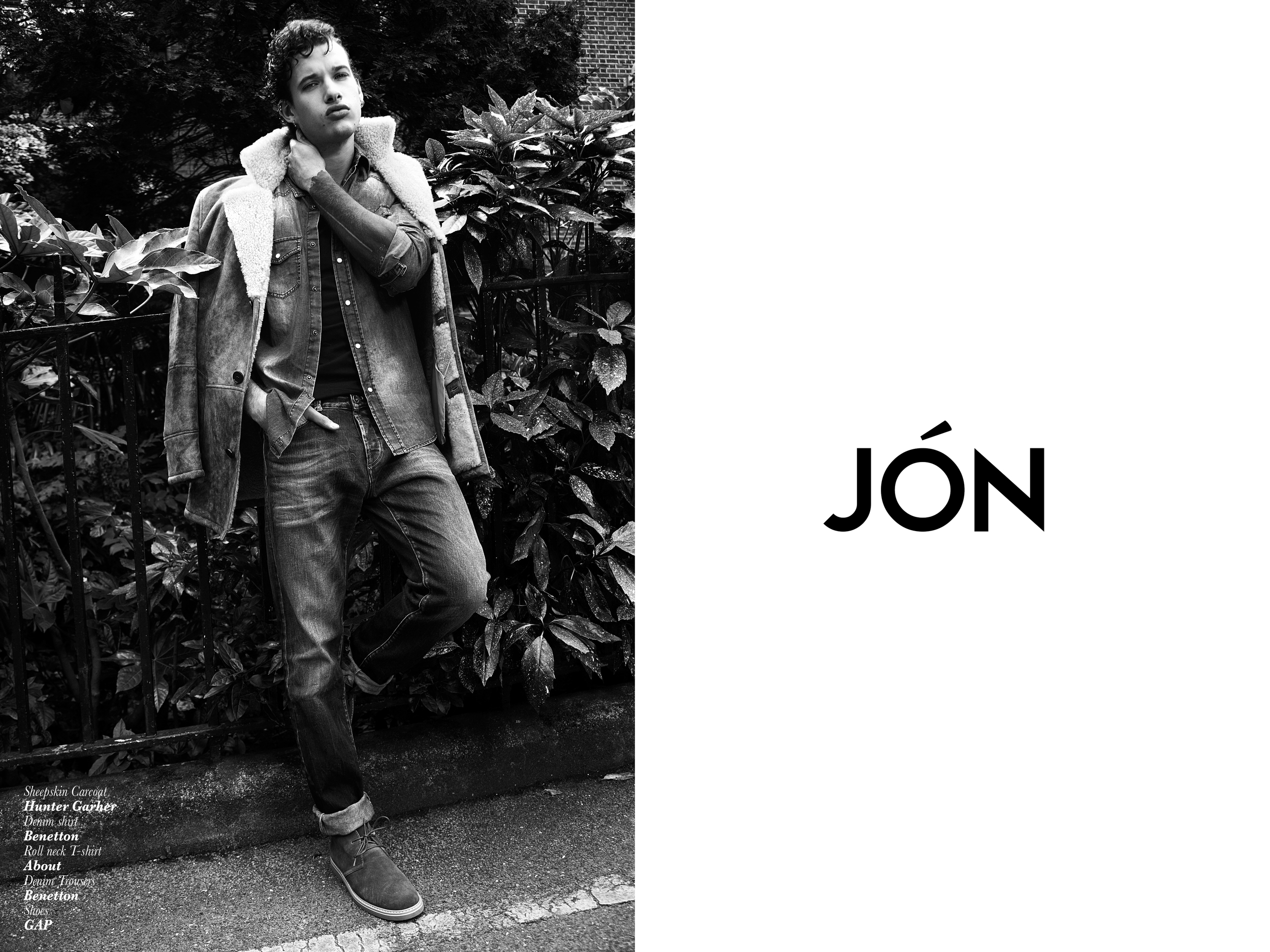 Sheepskin Carcoat Hunter Garher Denim shirt Benetton Roll neck T-shirt About Denim Trousers Benetton Shoes GAP