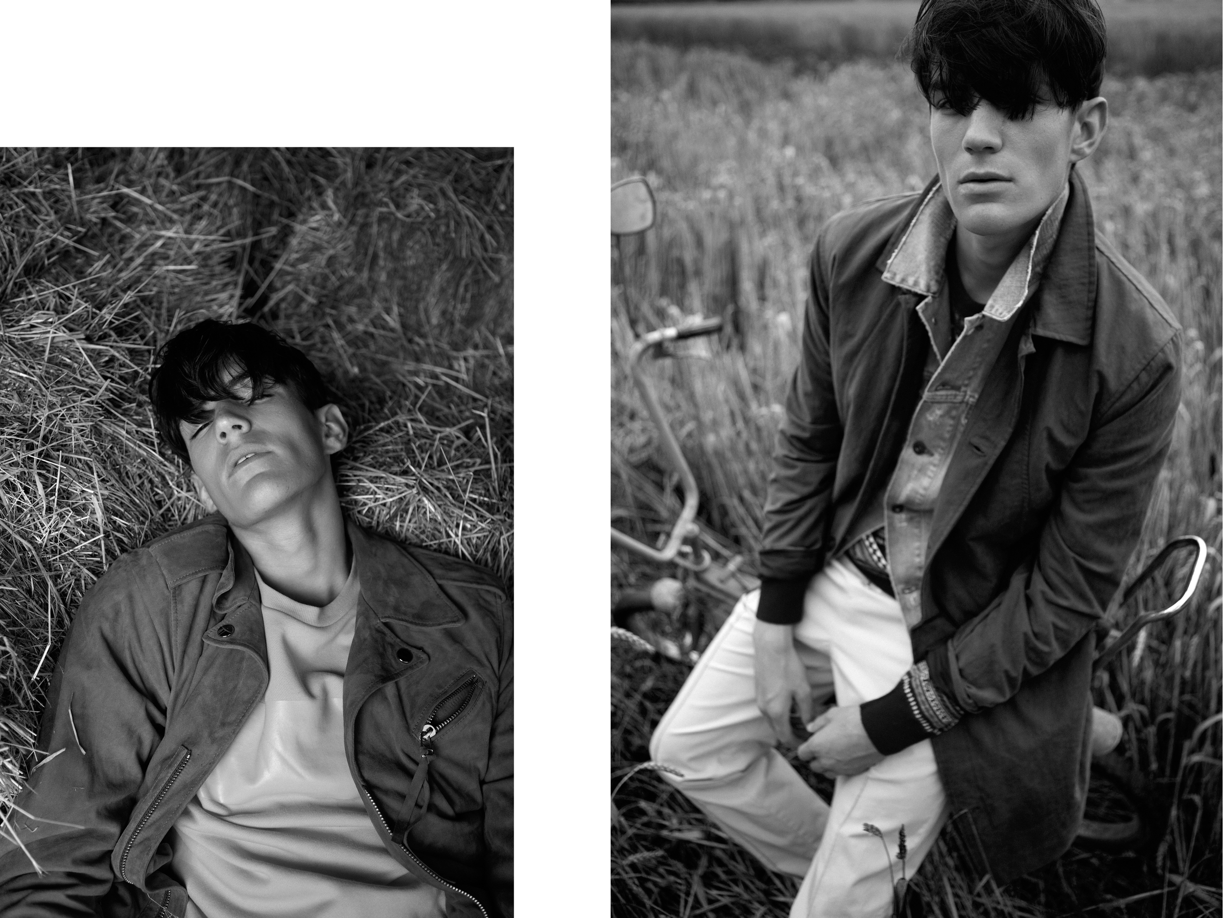 Left: Sweatshirt by Han Kjøbenhavn Jacket by Martin Asbjørn Right: Knit by Barbour Denim Vest by Barbour Coat by Libertine Libertine Pants by Soulland
