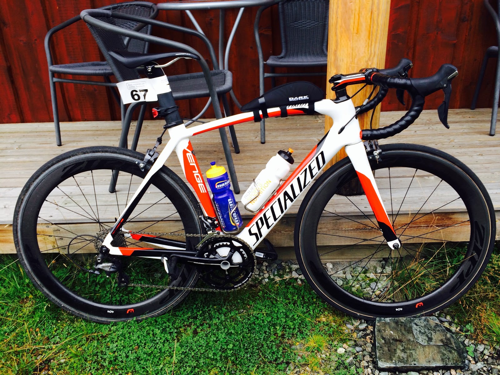 Marius bike a Specialized Venge set up with a 52-36 crank and 28 cartridge