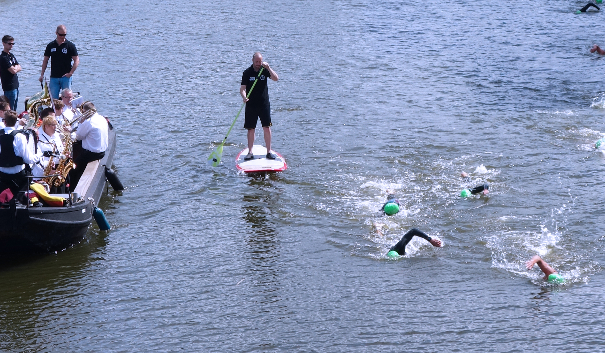 Swimming in 2nd place.