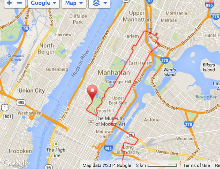 The route I ran, as you can see I stayed on course :)