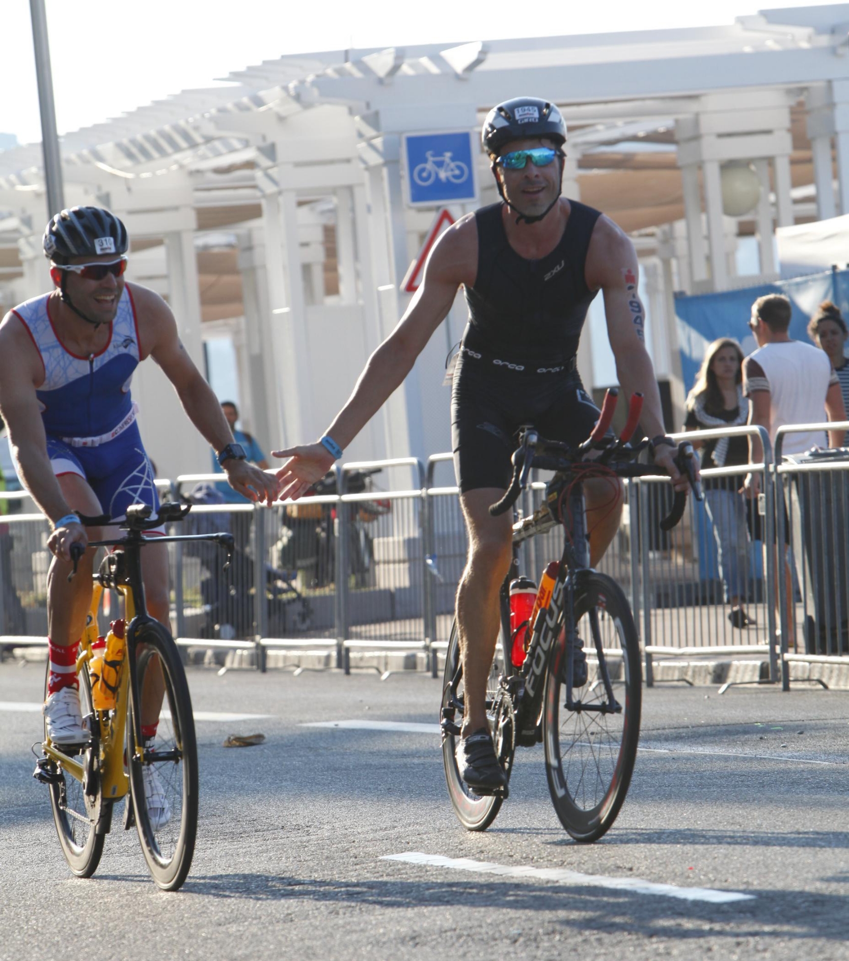 a special moment, at the start of the bike leg I ran into my friend