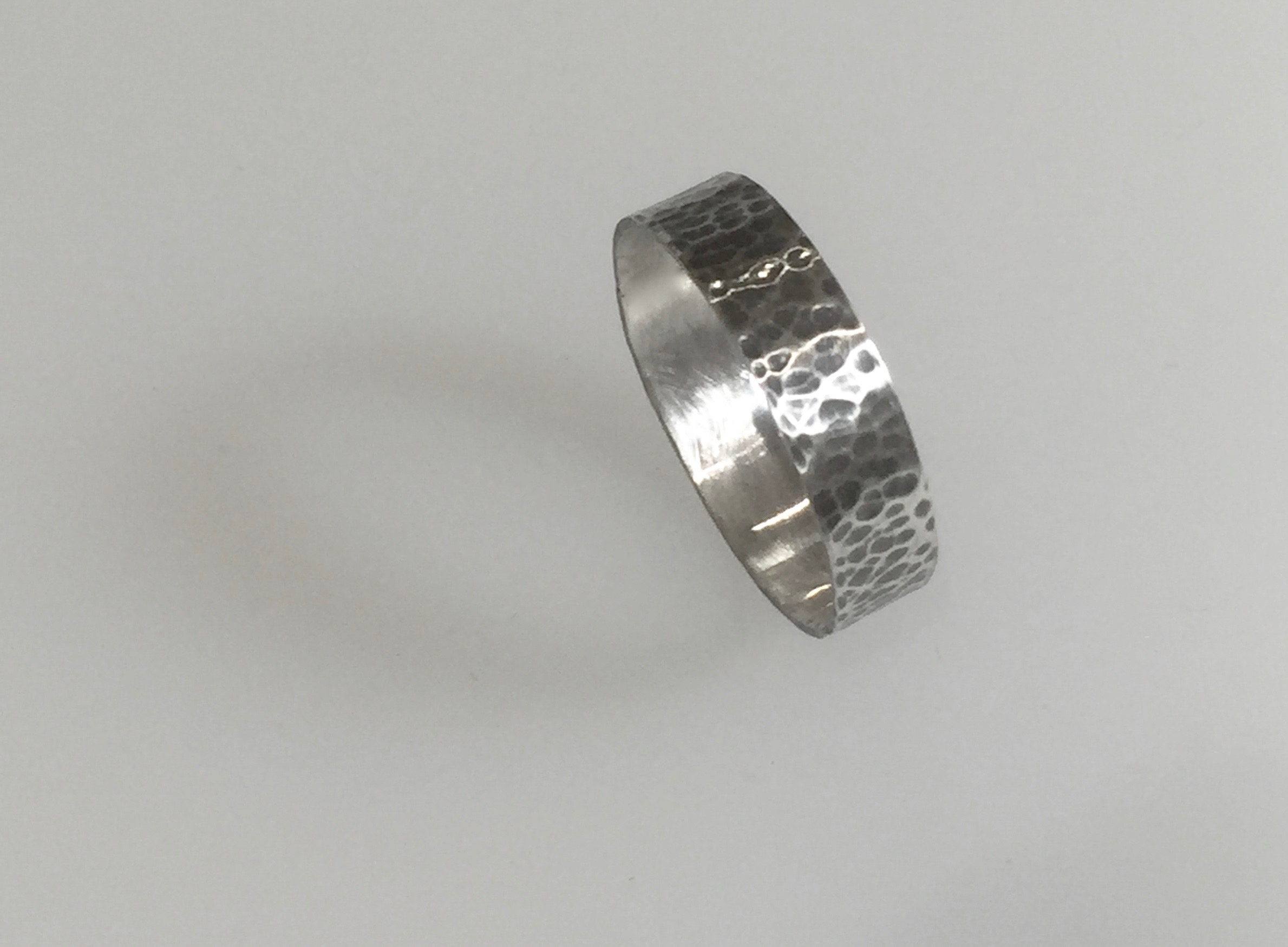 Textured and Oxidised Silver Ring