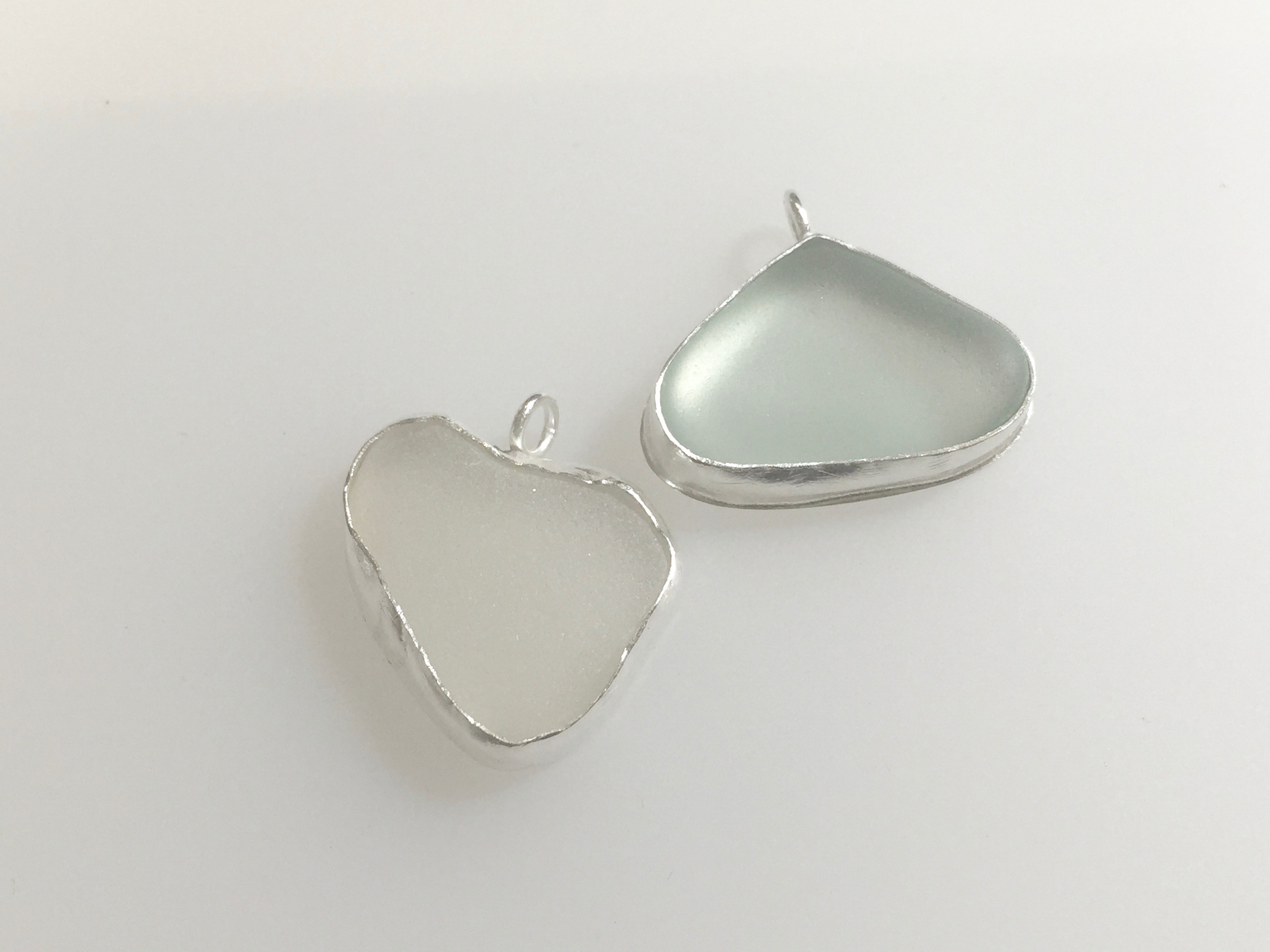 Bezel Set Sea Glass Pendants