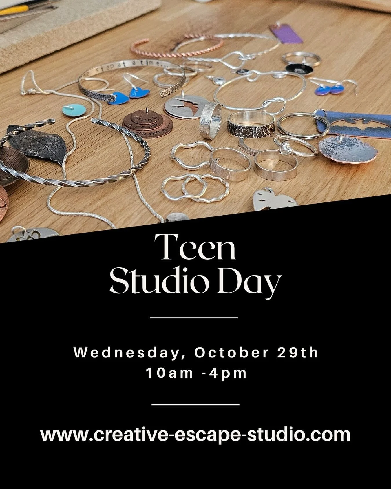 Our Teen Studio Day is back for the October half term! 

Join us for a day immersing yourself in the world of jewellery - sawing, solder, filing, hammering and designing ✨

There&rsquo;s an added Halloween surprise in this one - skull gemstones 💀 an