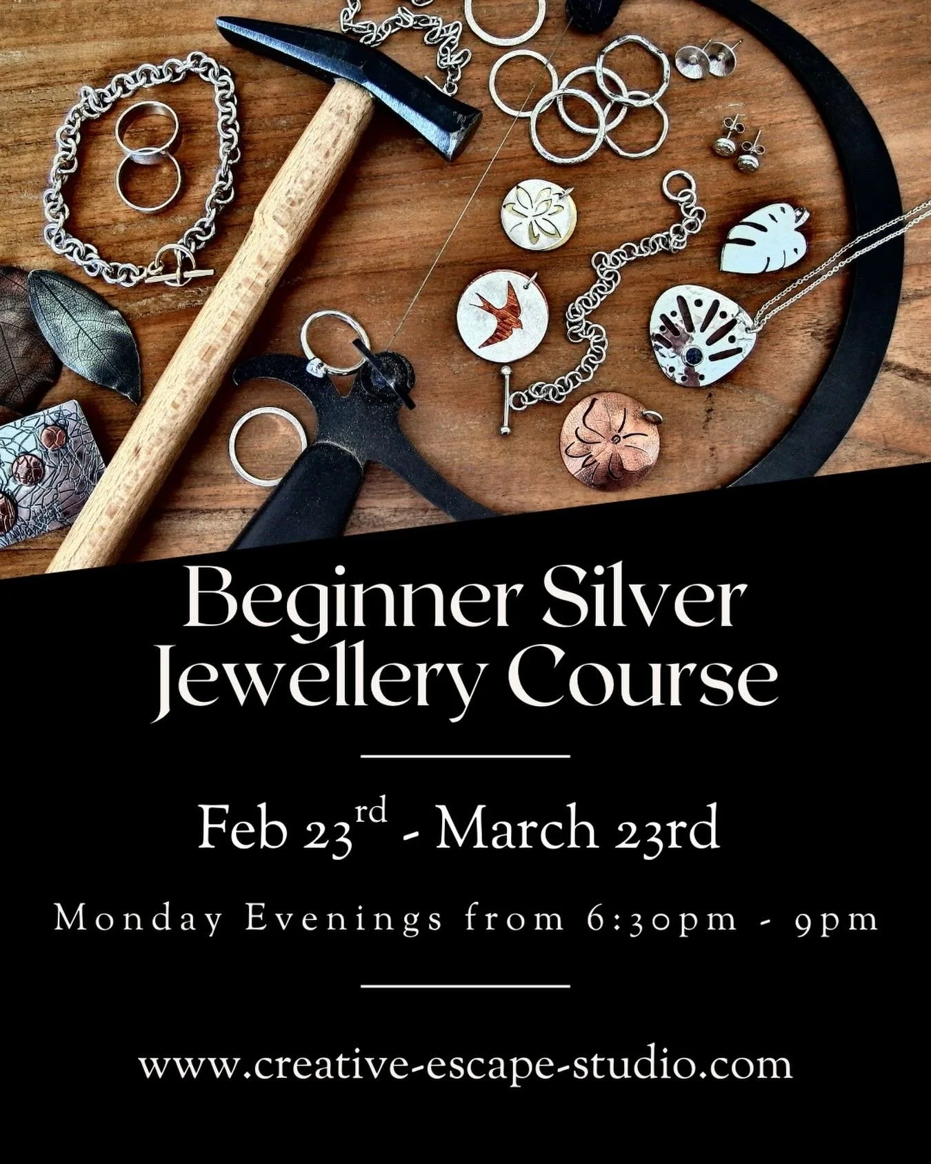❤️ Looking for a last minute Valentine&rsquo;s gift or a special couple experience together? 

There are 2 spaces left in our Beginner Silver Jewellery course. 5 Monday evenings filled with something completely different to your normal Monday night ✨