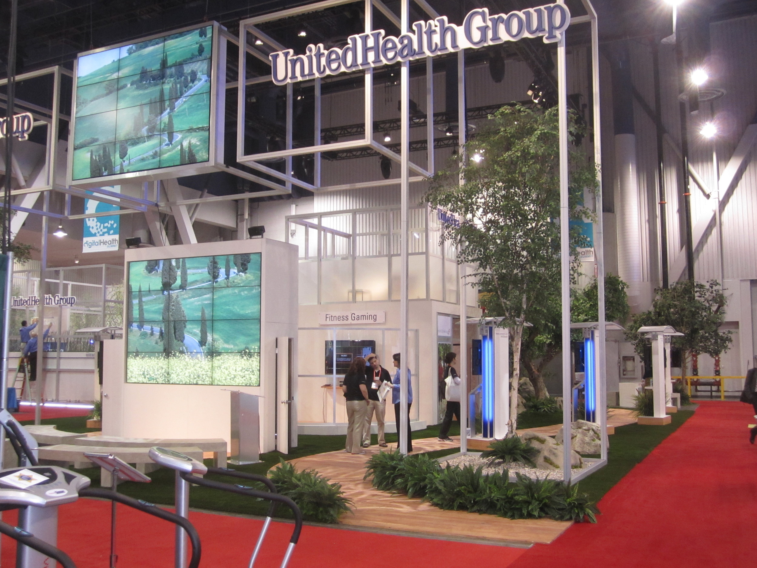   CES Nature Walk for United Health Group 2012   This booth was designed as a combination of nature and technology for the 2012 Consumer Electronic Show in Las Vegas. Part of my responsibilities for this install were the specifying, purchasing, and o