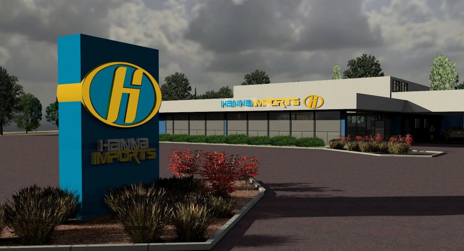  The update of Hanna Imports was initiated by the purchase of their new location. I designed the layout of the showroom, the custom case goods for reception and customer computer centers,&nbsp;their interior and exterior signage,&nbsp;and specified a