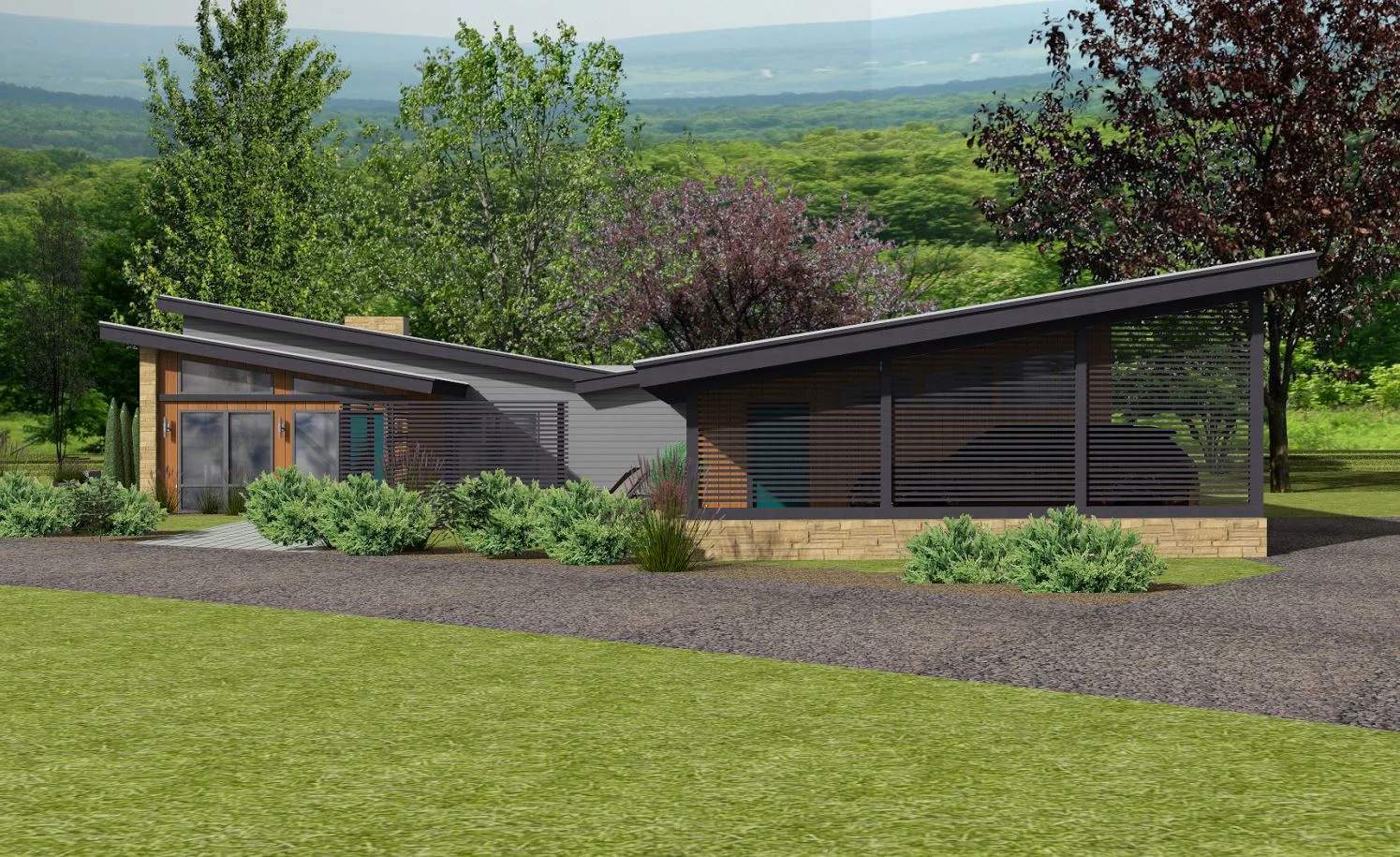  the atomic wedge is a three bedroom, 2.5 bathroom design with 1850 square feet. it’s a house with serious mid century style; and was designed to easily accommodate a fourth bedroom and bath or additional living space. this plan is available and/ or 