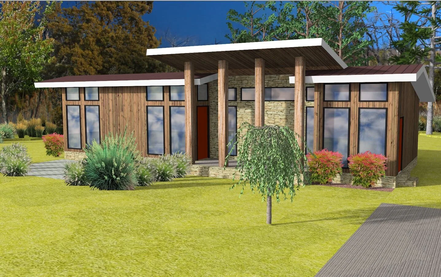  Concept for an accessory dwelling unit as now allowed in Raleigh. I can design a cottage like this to compliment the architecture of your existing home. Accessory Dwelling units are allowed to contain a full kitchen and bath as well as living and sl