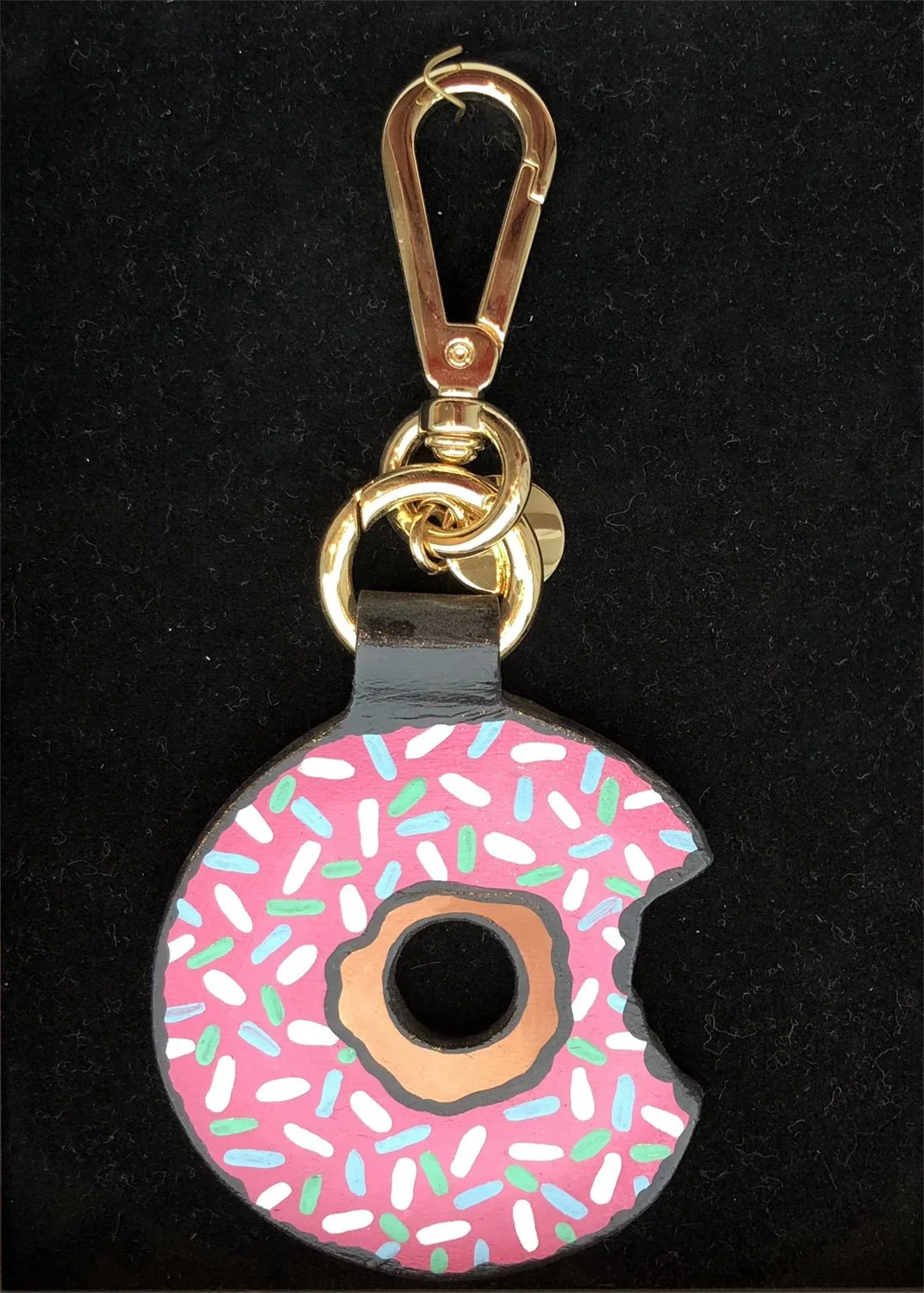 Hand Painted Bag Charms, by Boyarde (Donut)