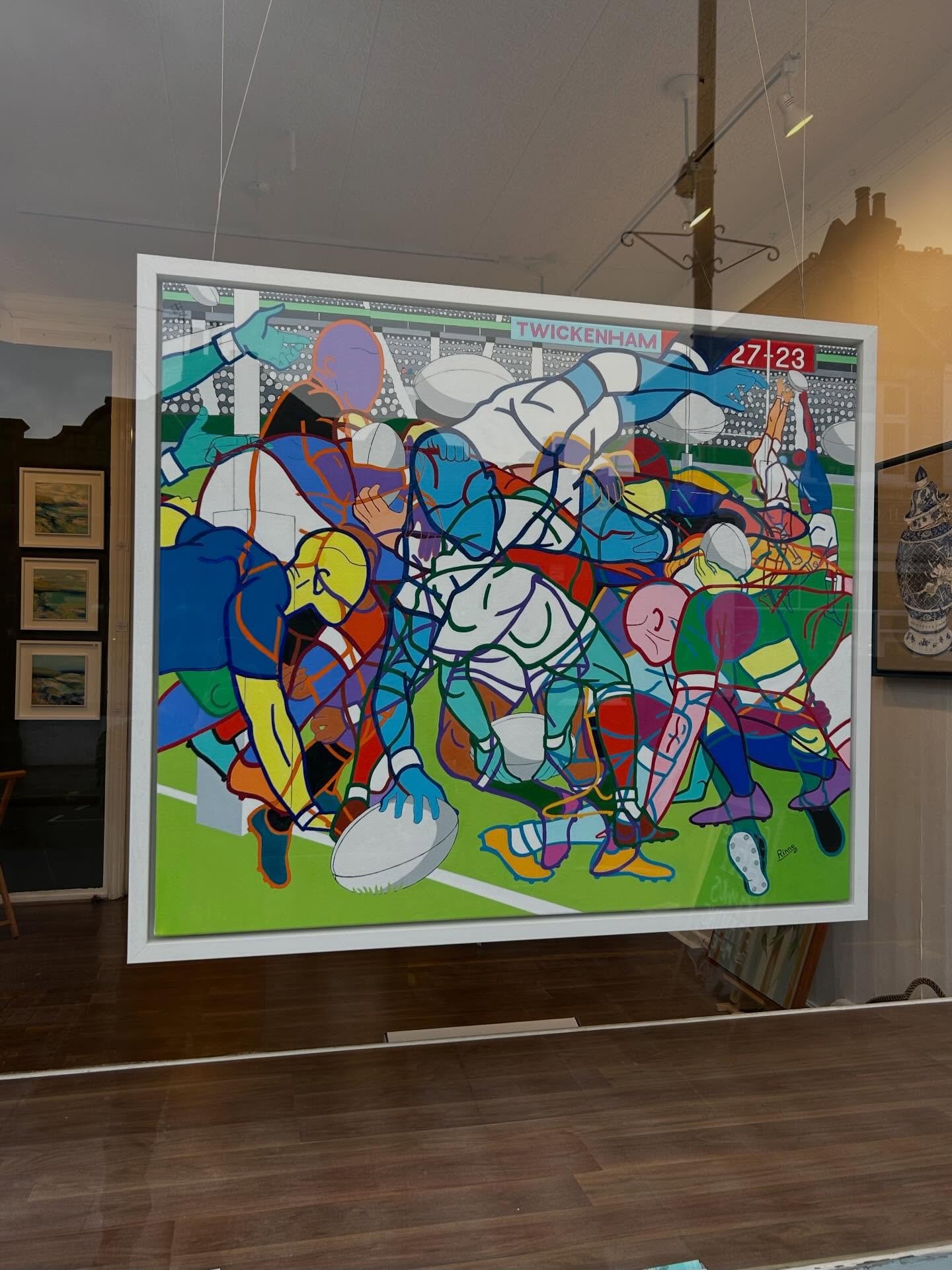PAUL RINNE
&lsquo;Try&rsquo;
Acrylic on canvas, framed
100 &times; 120 cm (artwork size)
108 x 128 cm (framed)

In the window at @adlibgallery #wimbledonvillage 

@paulrinneart #twickenham #rugby

&lsquo;Try is a universal metaphor expressed through 