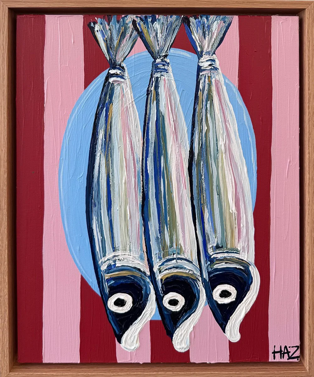Fish on Pink Stripes