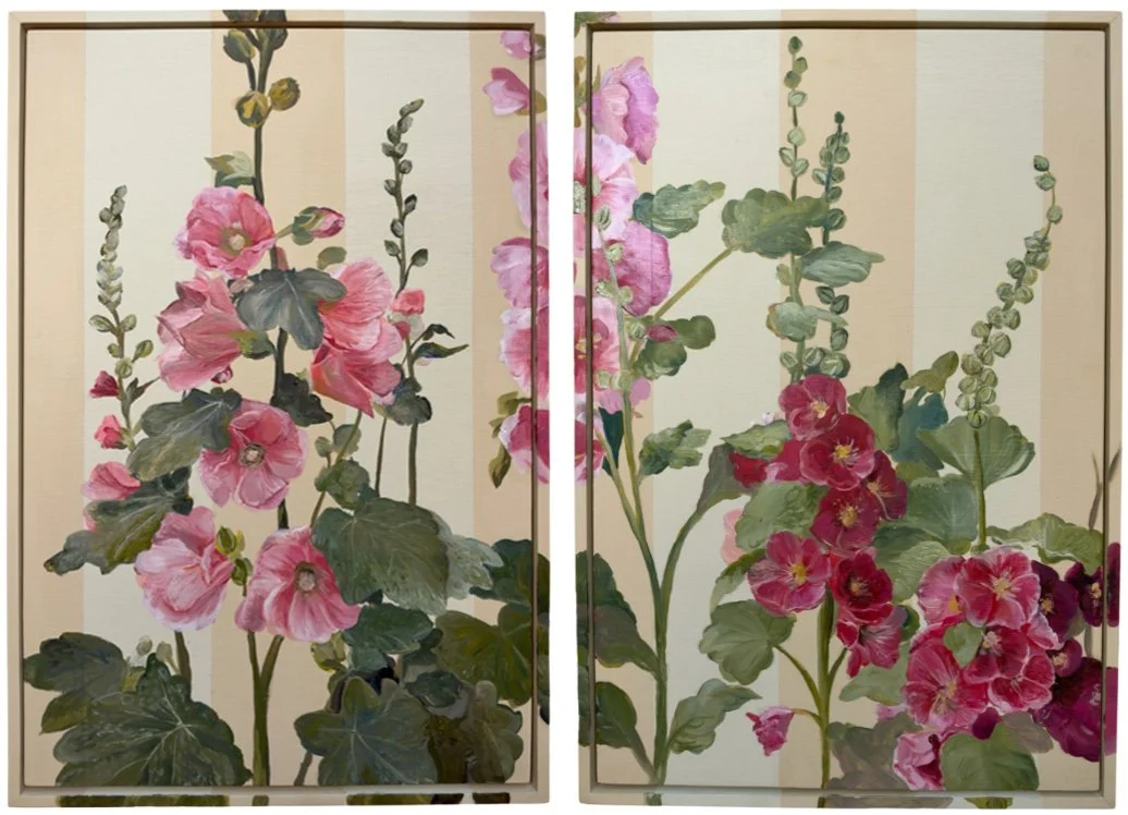 The Lost Garden of Hollyhock (Diptych)