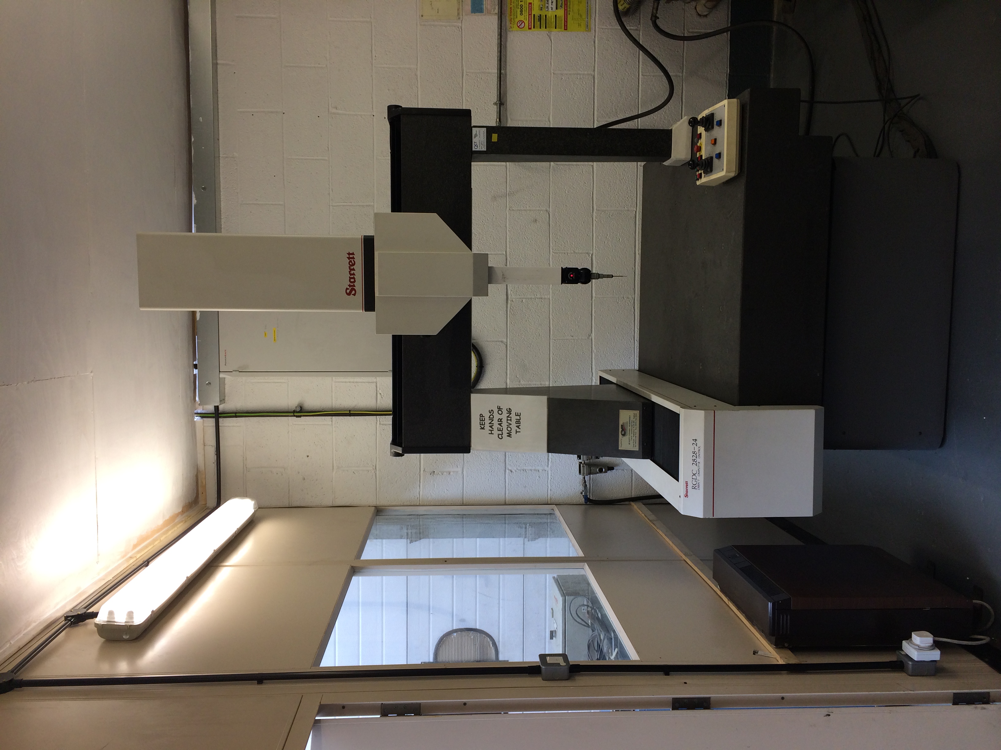   Regulated quality control area. All products are inspected during and post process to our ISO 9001:2008 standard. Starrett - RGDC 2828 - 24 CMM &amp; Trimos - Digital Vertical Measuring Machine.  