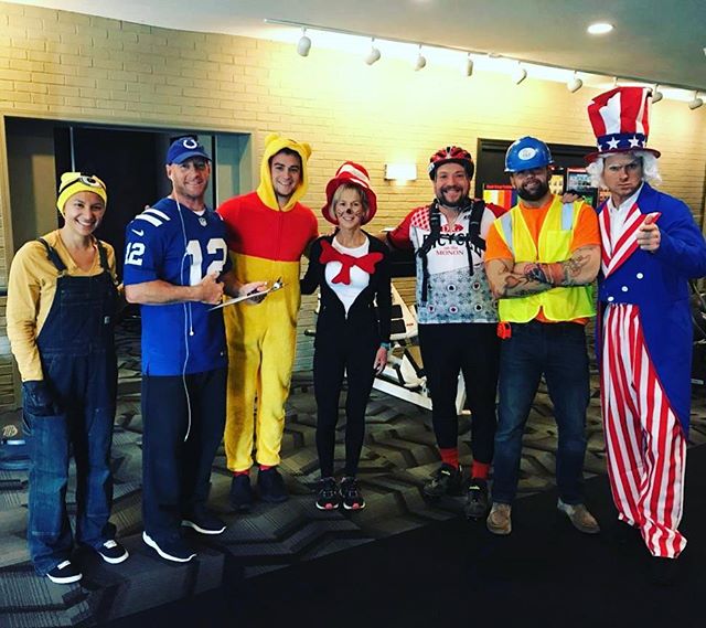 The gang is here! Happy Halloween from all of us at @fitnessclinicindy 👻😆🏃