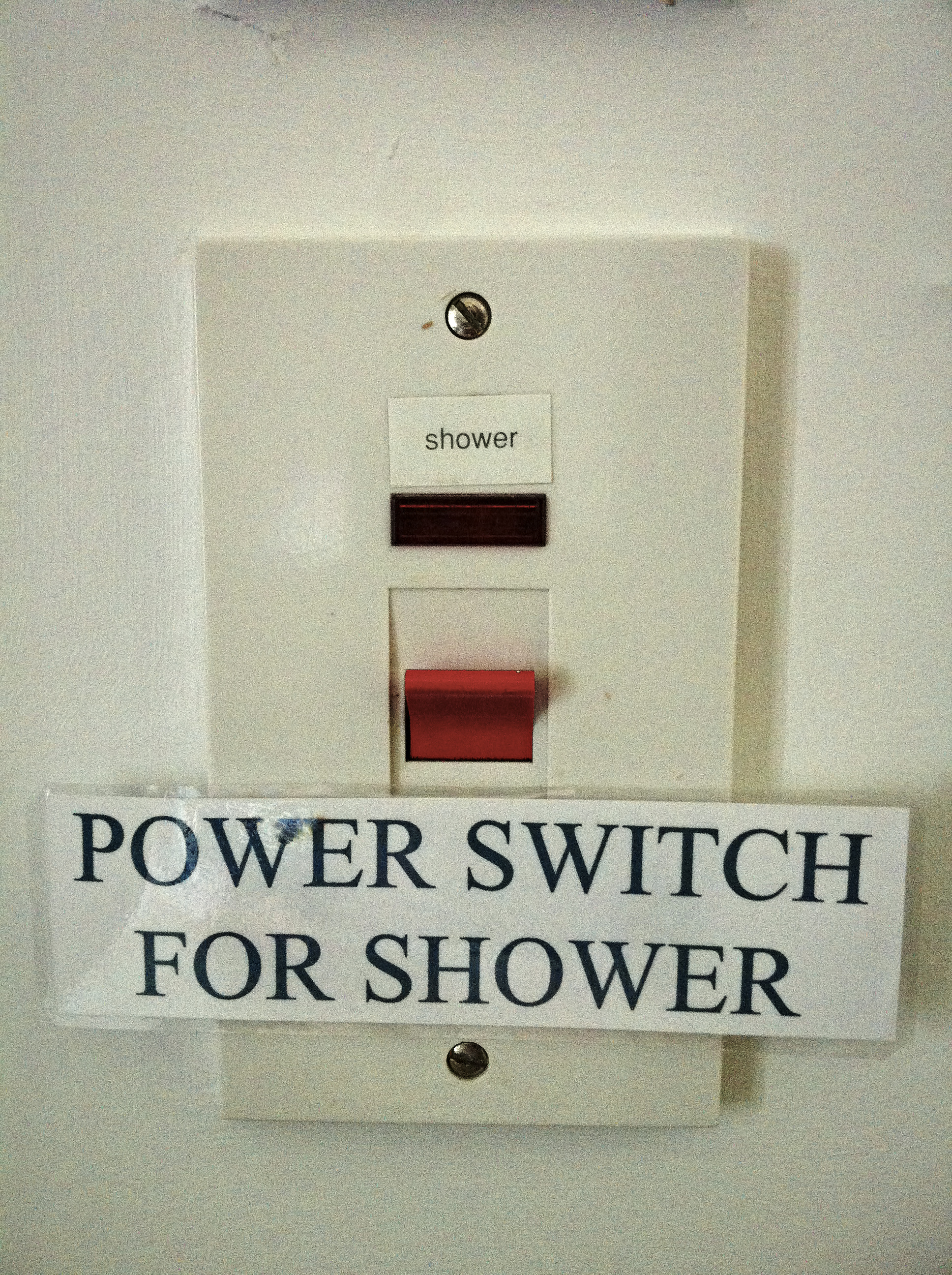 Red Power Switch For Shower