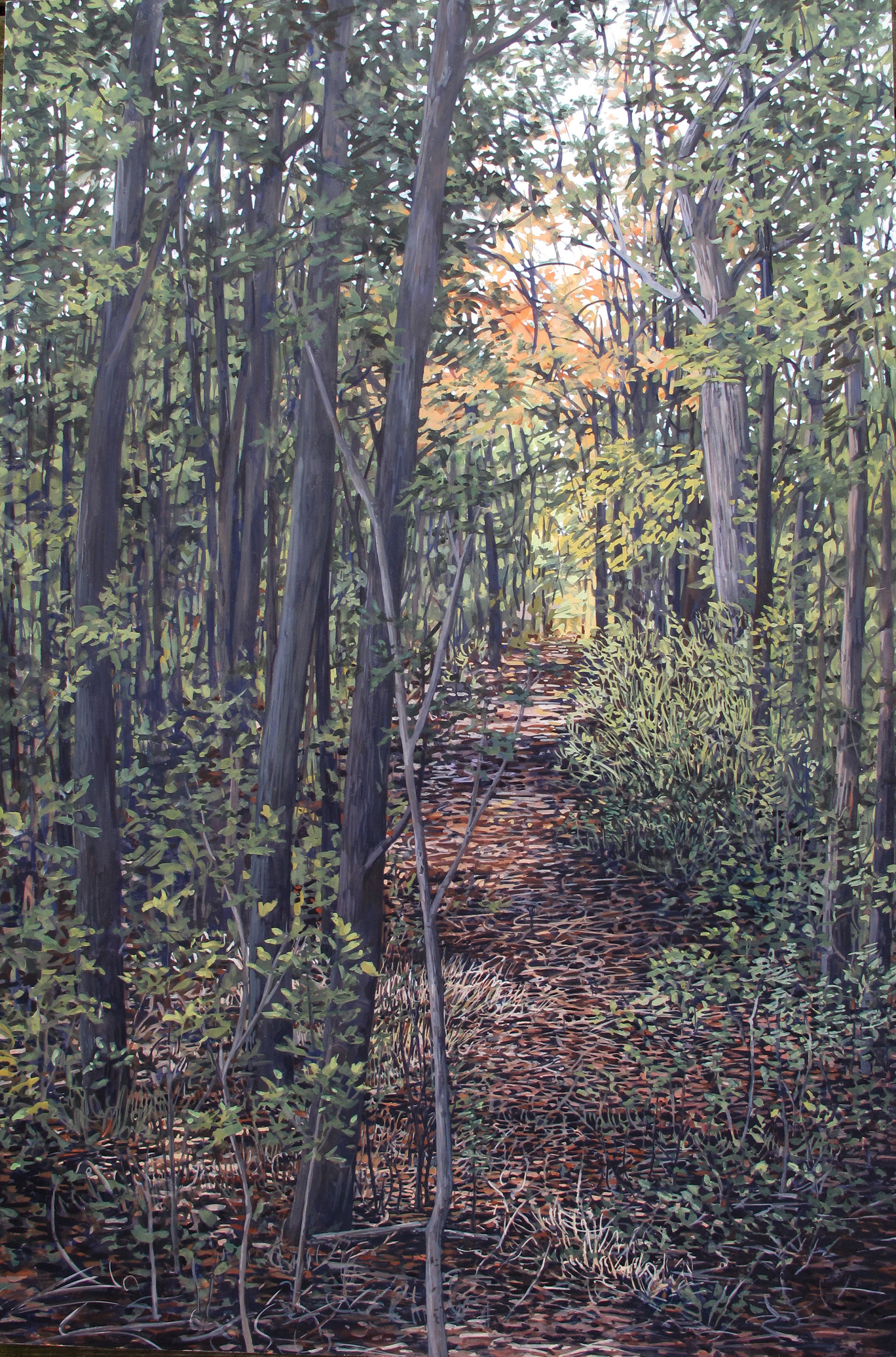    Passage: Forest Hills Cemetery,   2019 (sold)  gouache on panel, 36” x 24” 