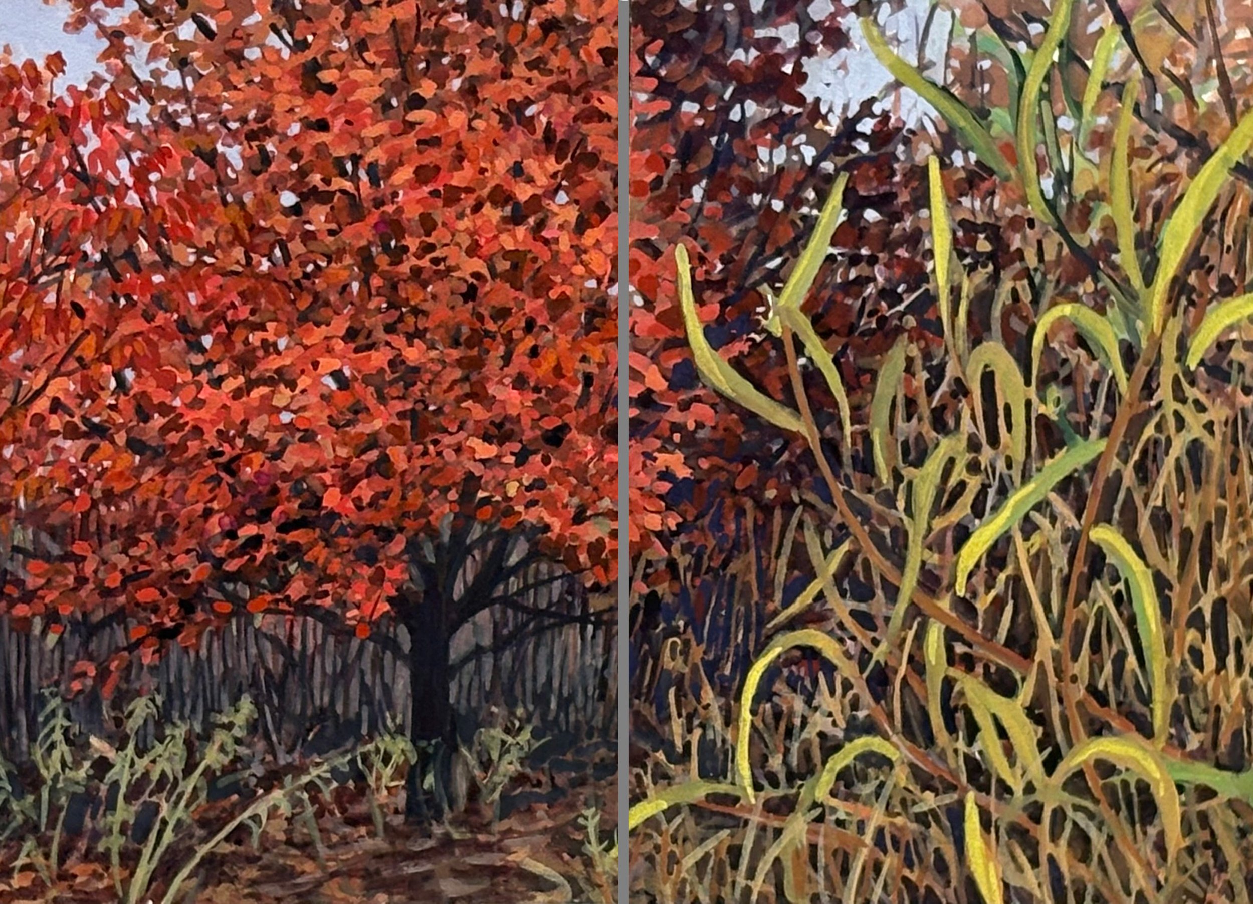 Red & Green, (diptych)
