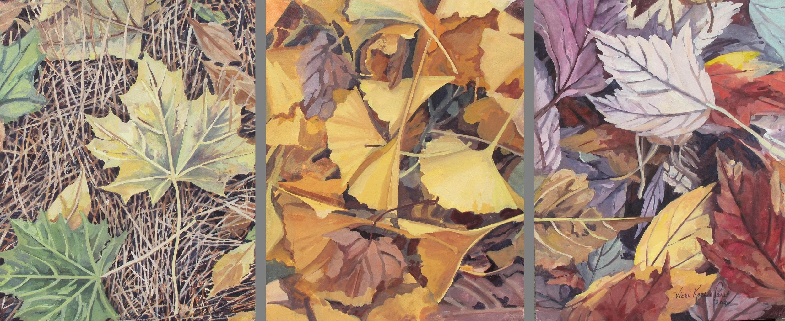 Green, Yellow, Rainbow (Triptych)