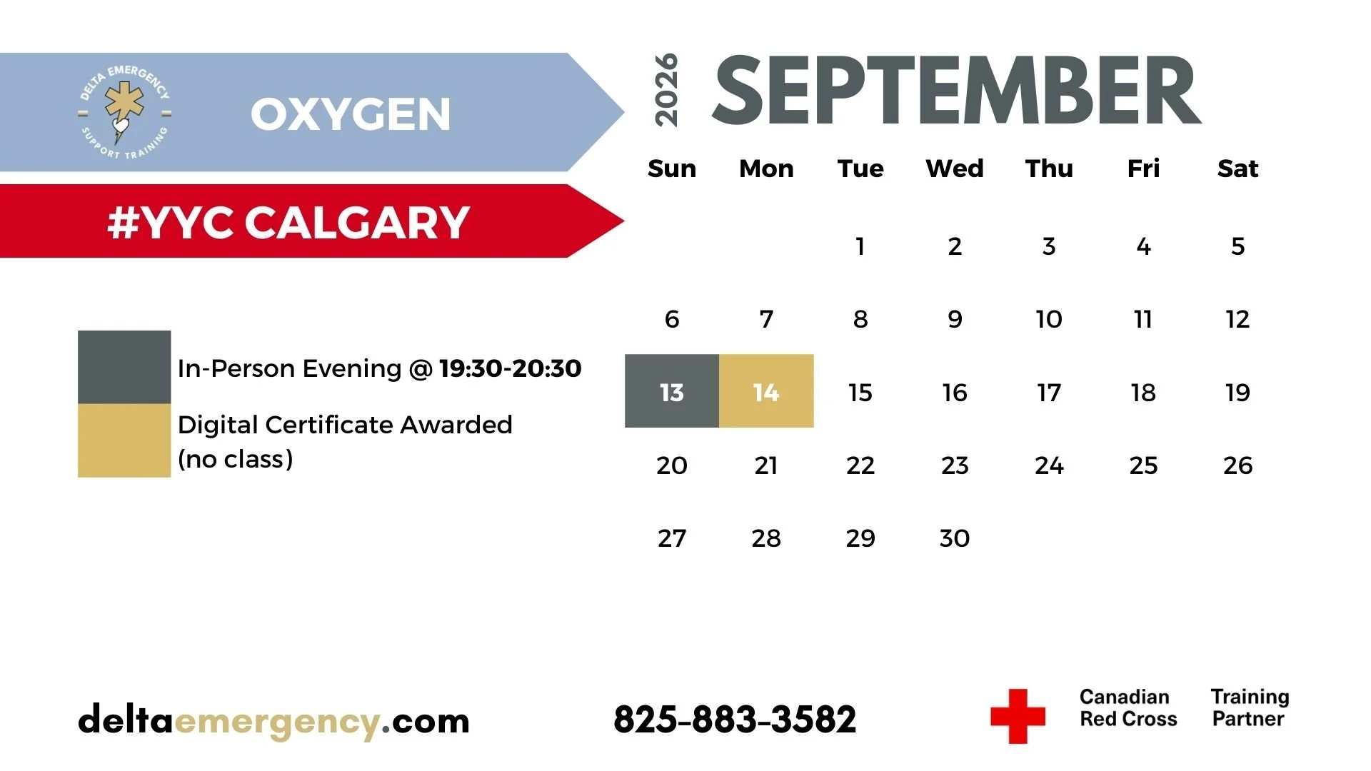 Oxygen Therapy and Oxygen Administration Certification Calgary September 2026 Advanced First Aid BLS CPR Calendar Delta Emergency Support Training and the Canadian Red Cross.jpg