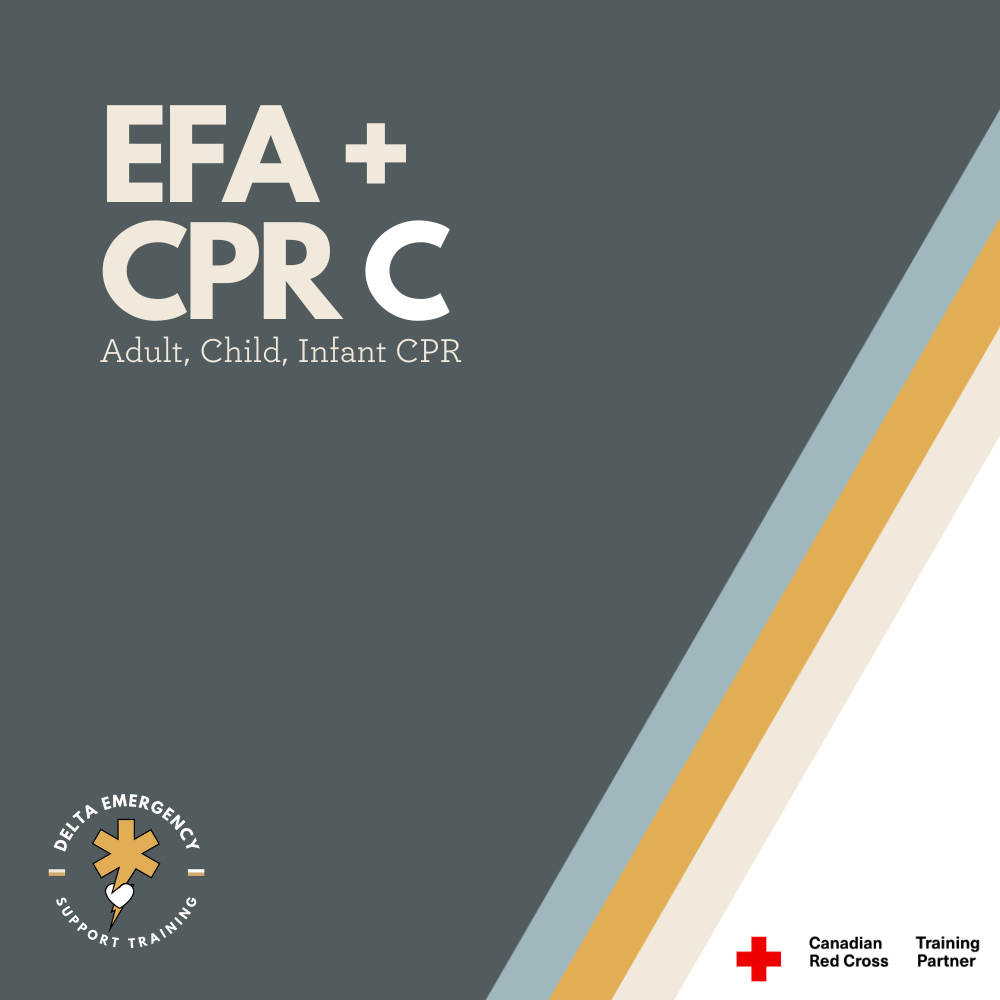 Canadian Red Cross Emergency First Aid with CPR Level A or C for the
