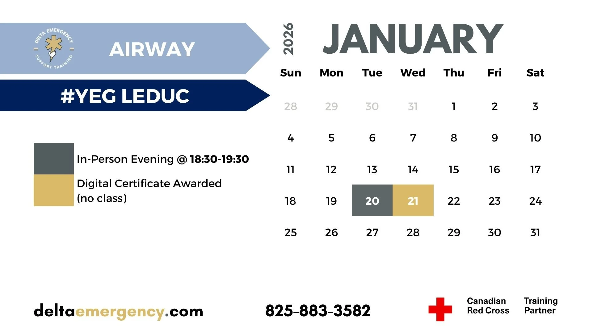 AIRWAY MANAGEMENT Certification Edmonton January 2026 Advanced First Aid BLS CPR Calendar Delta Emergency Support Training and the Canadian Red Cross.jpg