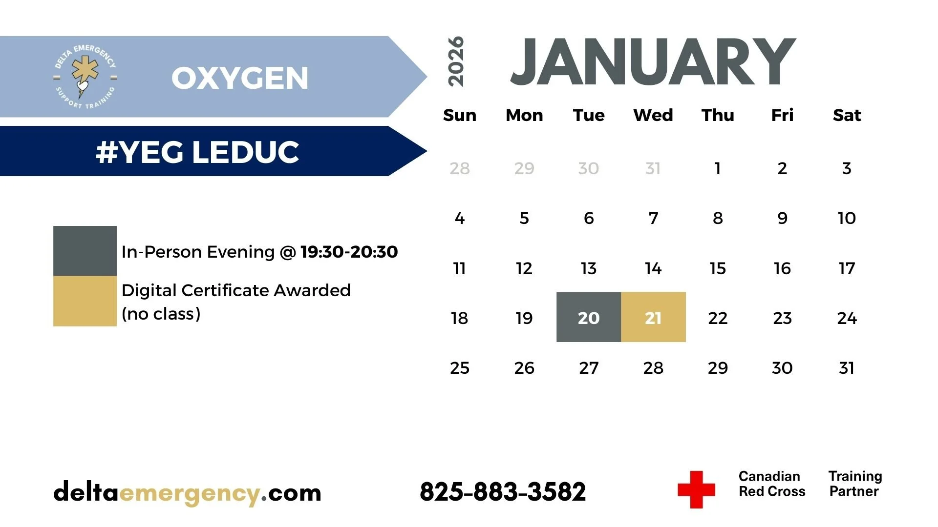 Oxygen Therapy and Oxygen Administration Certification Edmonton January 2026 Advanced First Aid BLS CPR Calendar Delta Emergency Support Training and the Canadian Red Cross.jpg