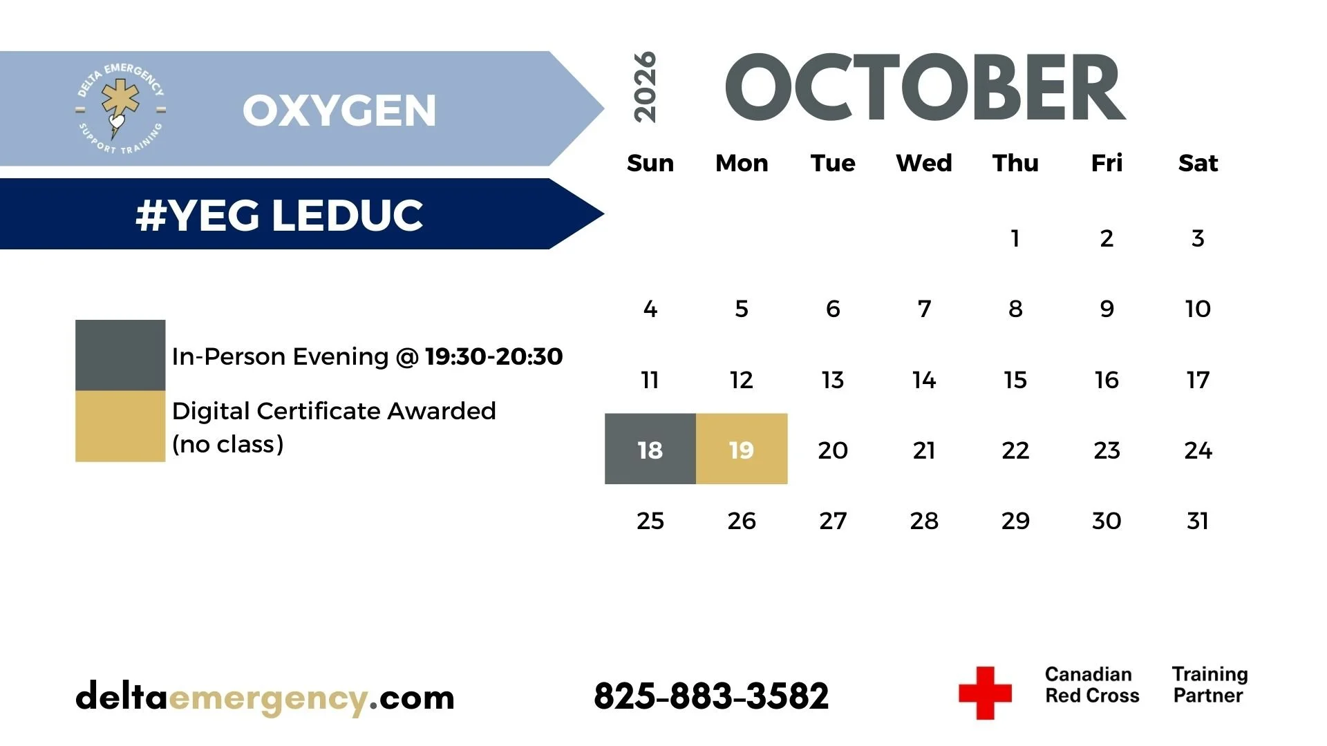 Oxygen Therapy and Oxygen Administration Certification Edmonton October 2026 Advanced First Aid BLS CPR Calendar Delta Emergency Support Training and the Canadian Red Cross.jpg