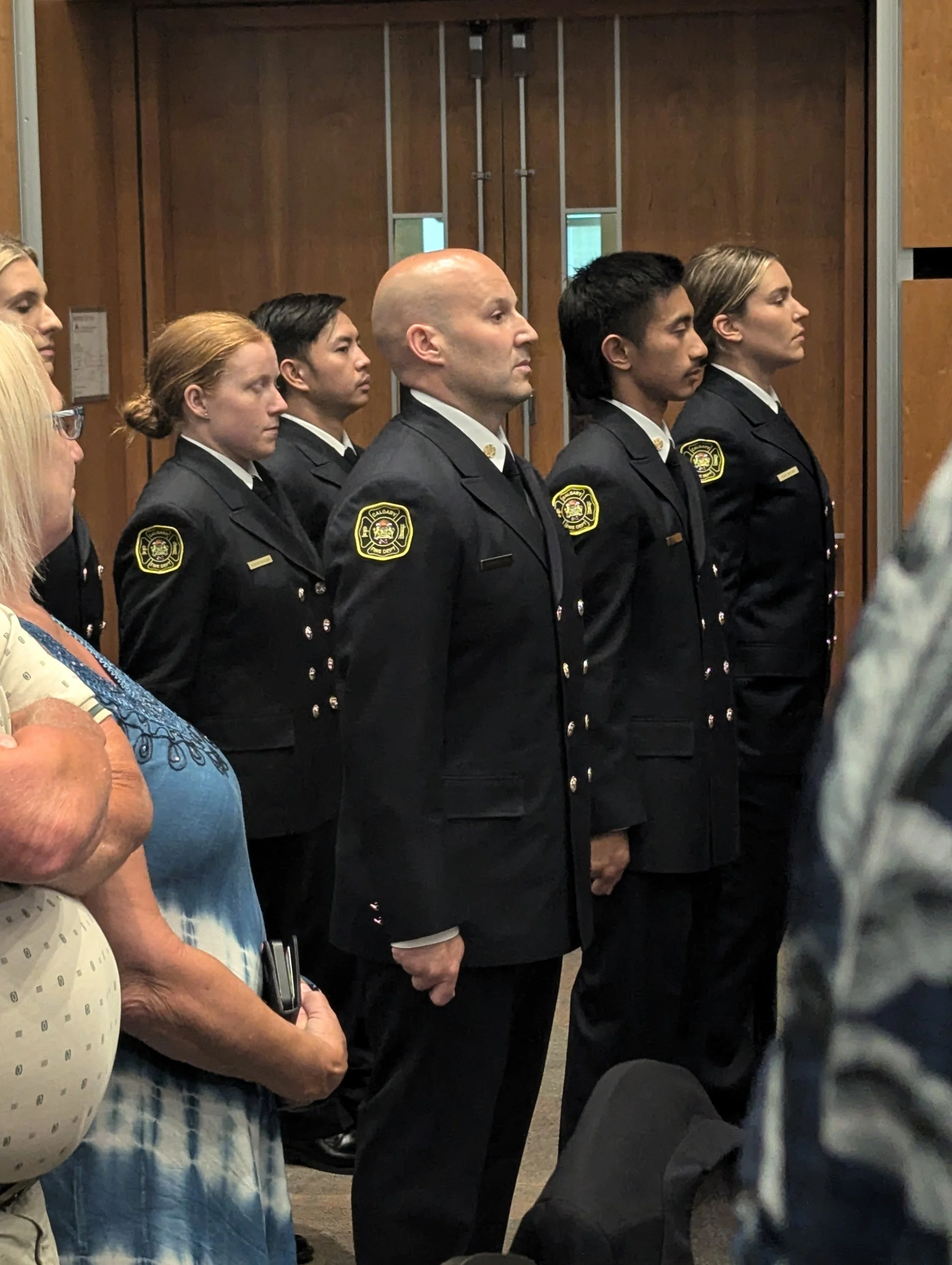 Calgary Fire Department recruit Steven Mayall at his July 2024 graduation ceremony