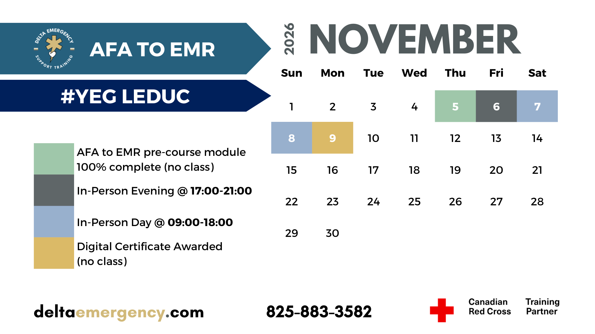 AFA to EMR Bridge Calgary and Leduc November 2026 Calendar Delta Emergency Support Training and the Canadian Red Cross (2).png