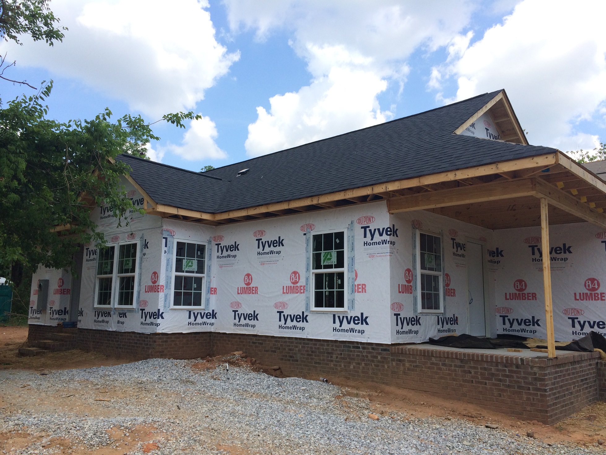 Roofs on our new homes in Greenville