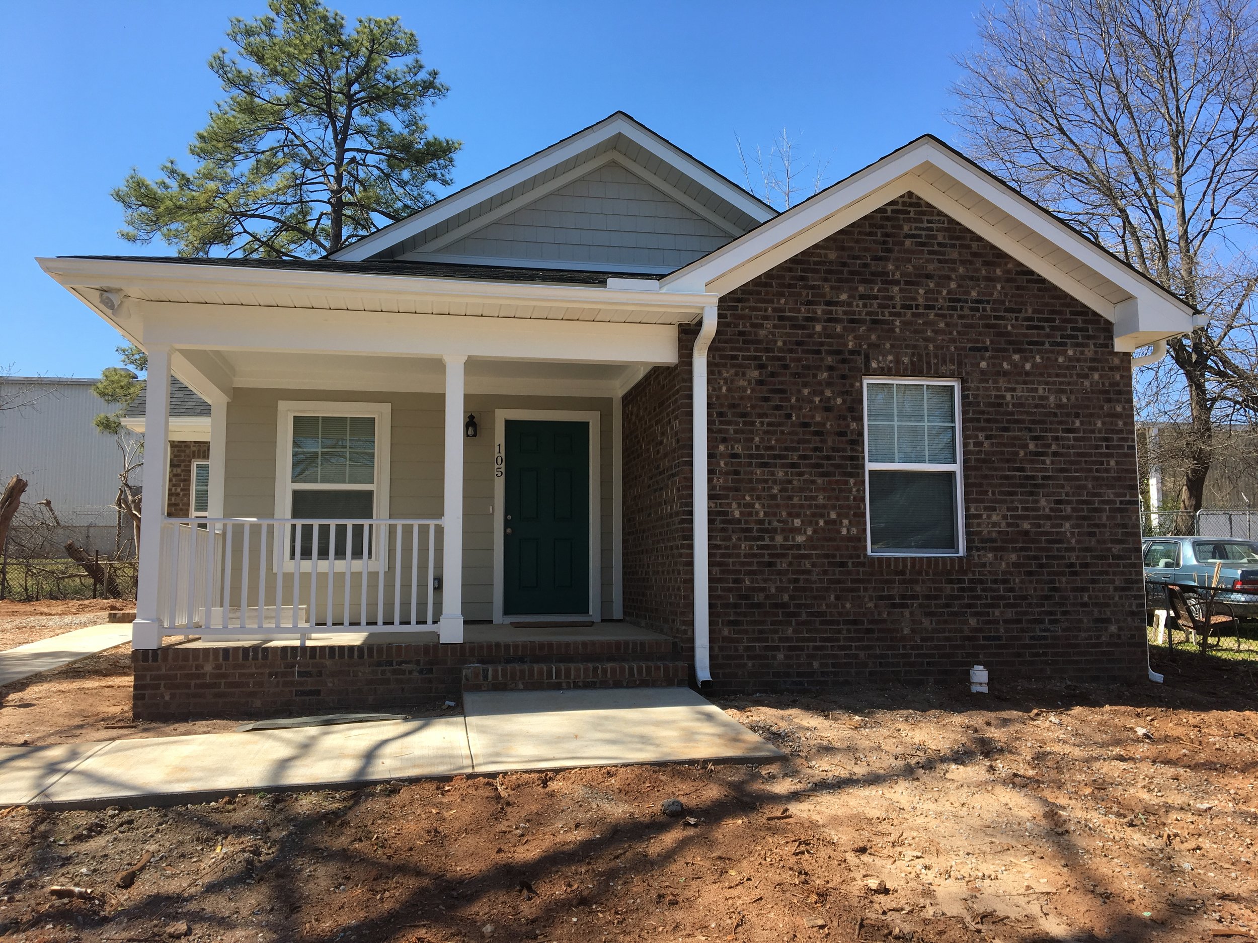 Six new homes are near completion.