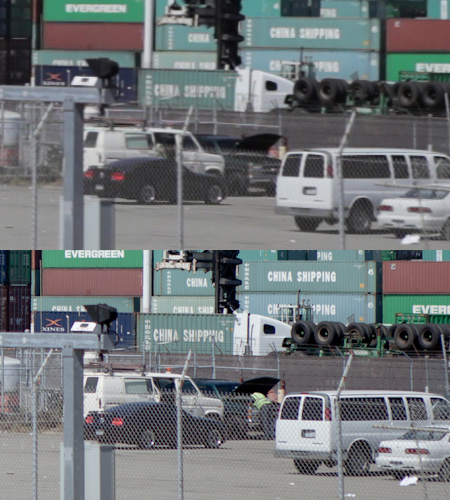 Chain-link fence? Or a dirty piece of glass?