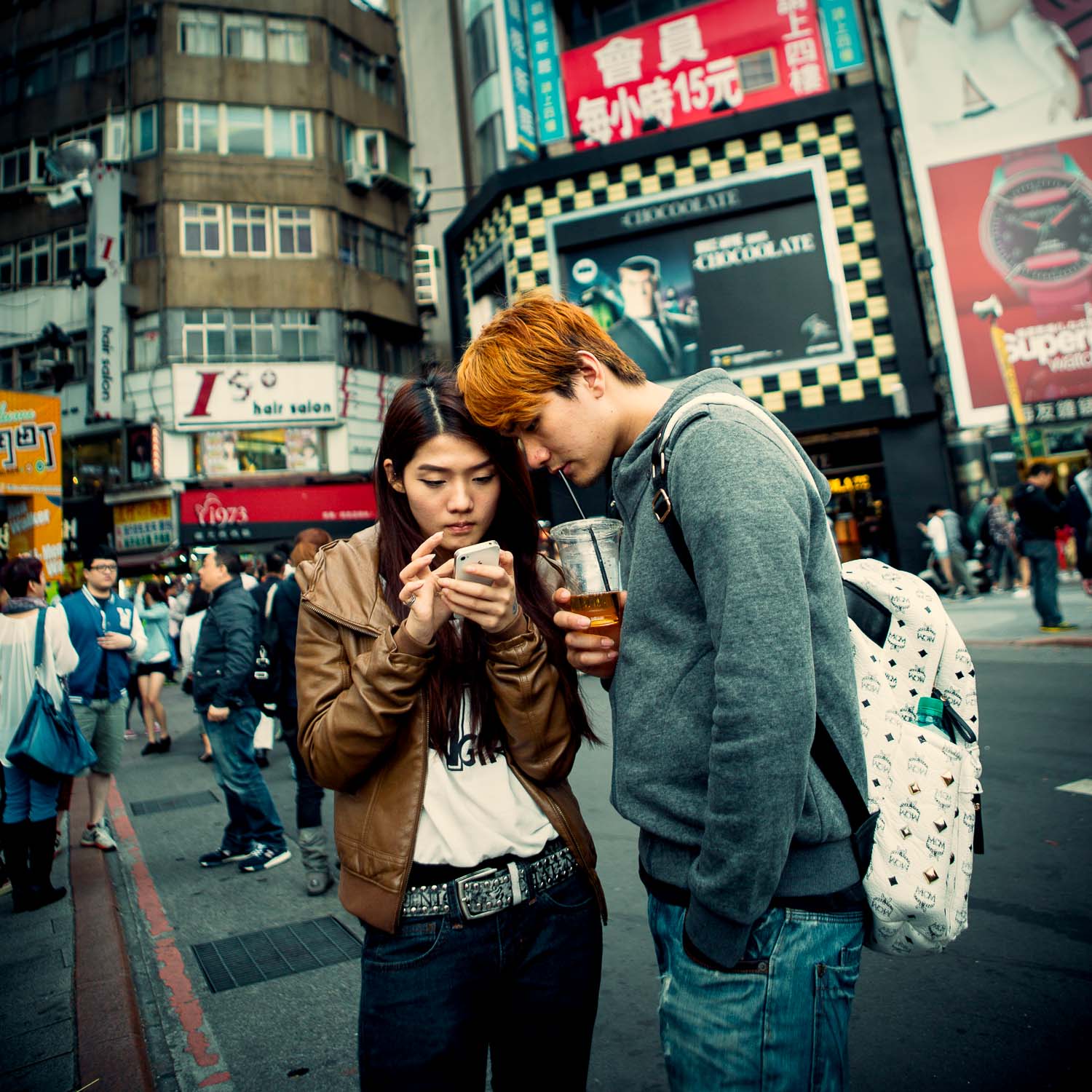 Ximending Taipei, shot on Canon 5D Mark III and processed with Blockbuster Cyan.