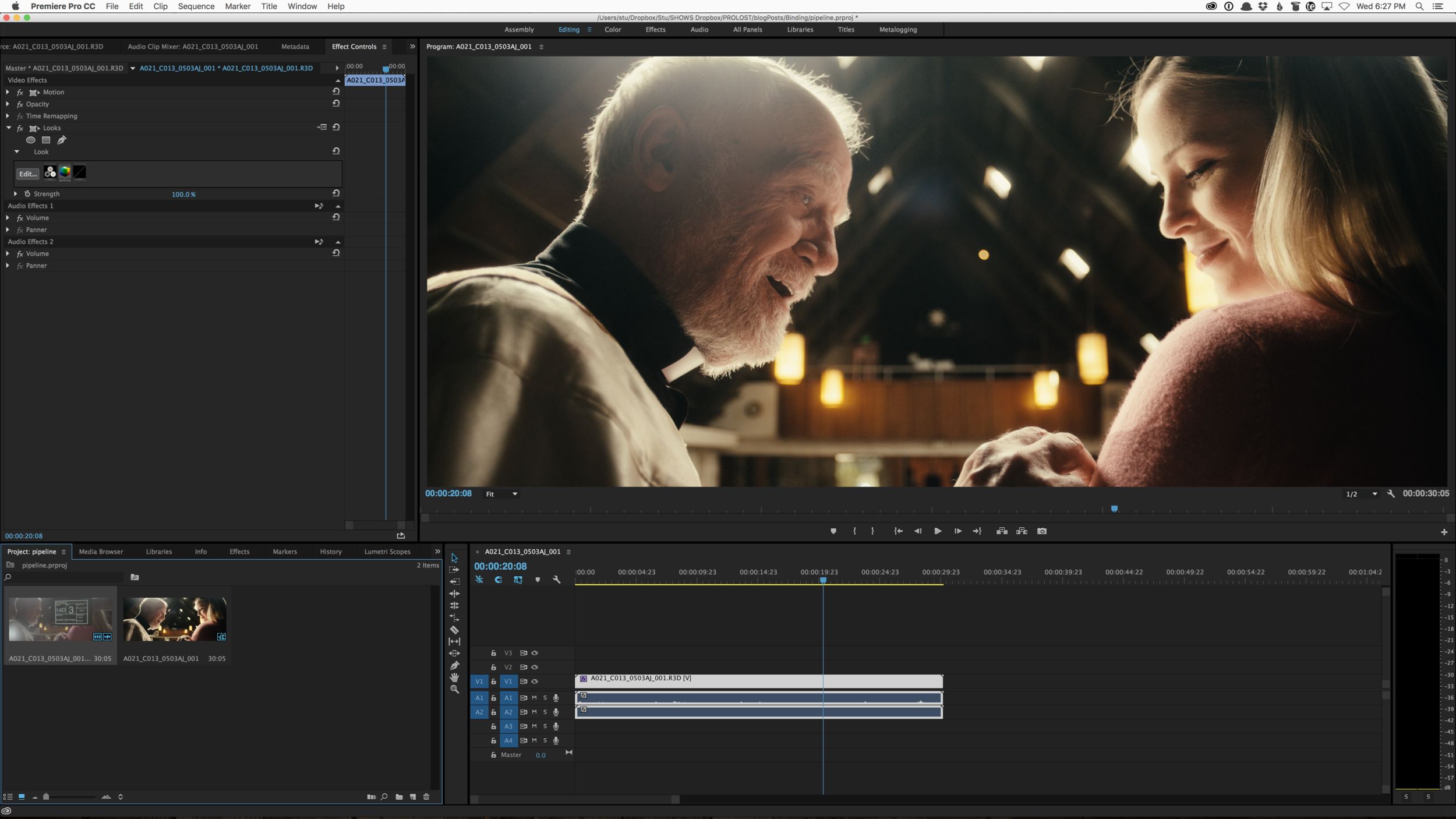 Color Grading under a LUT