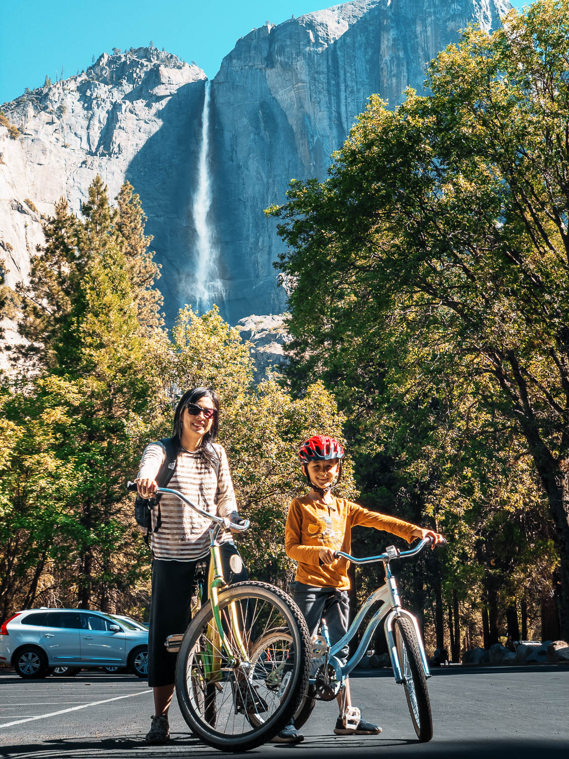 My wife and son in front of Yosemite Falls. Prolost Geartrain GT10 profile, all processing done in Lightroom CC for iOS.