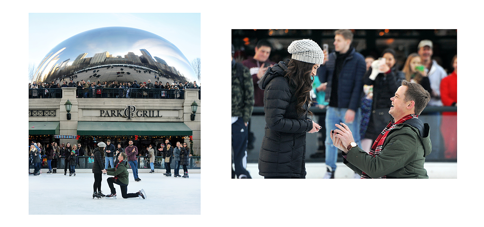  Very special congratulations for Elizabeth &amp; Michael! It was one of those sessions that just flowed so naturally, when regular outing at Chicago downtown unexpectedly became the most important surprise and memorable moment for Elizabeth! Michael