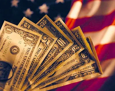 money with an american flag