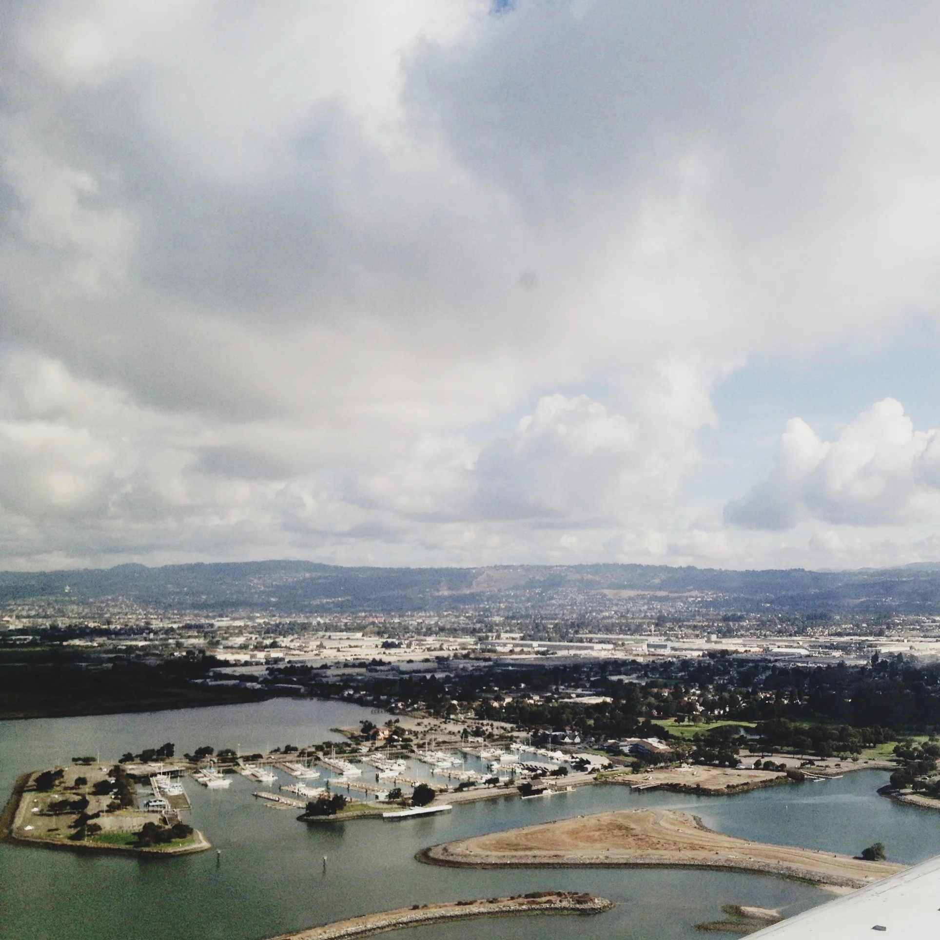 Flying into California.