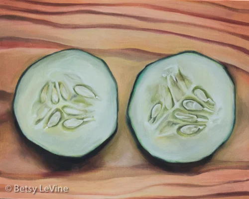 "Cukes", Oil on Panel, 10x8, SOLD